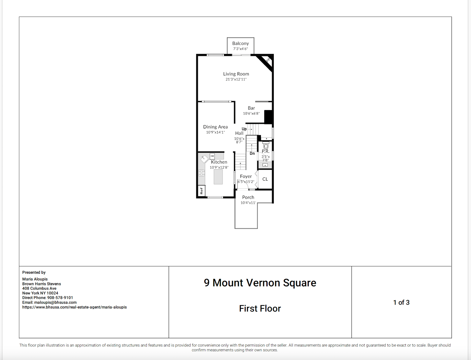 Floorplan for 9 Mount Vernon Square