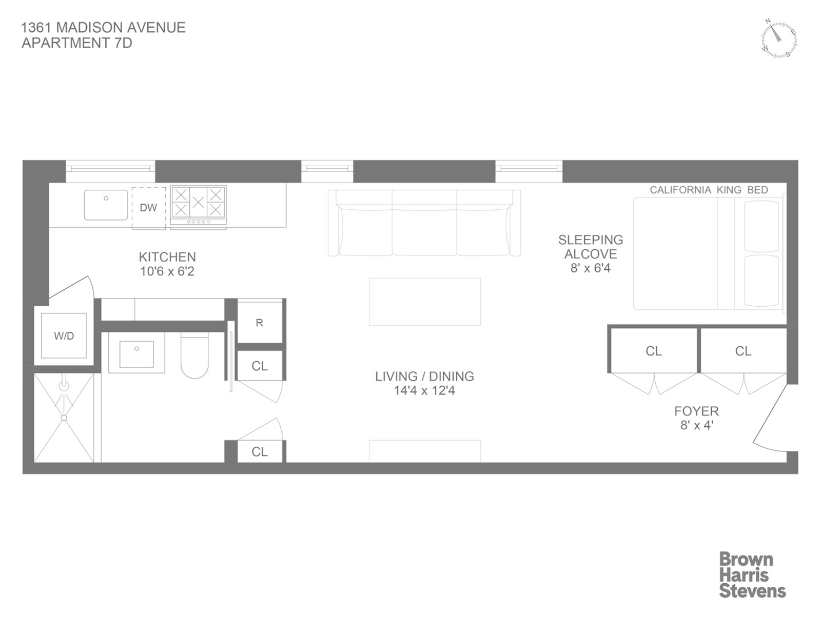 Floorplan for 1361 Madison Avenue, 7D