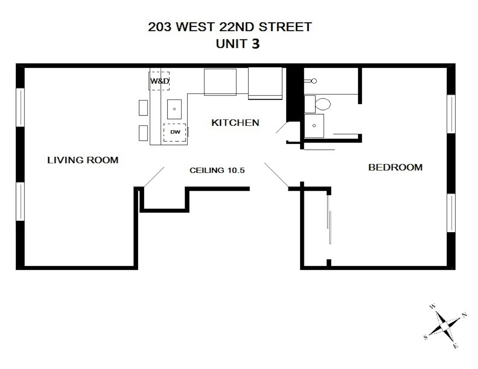 Floorplan for 203 West 22nd Street, 3