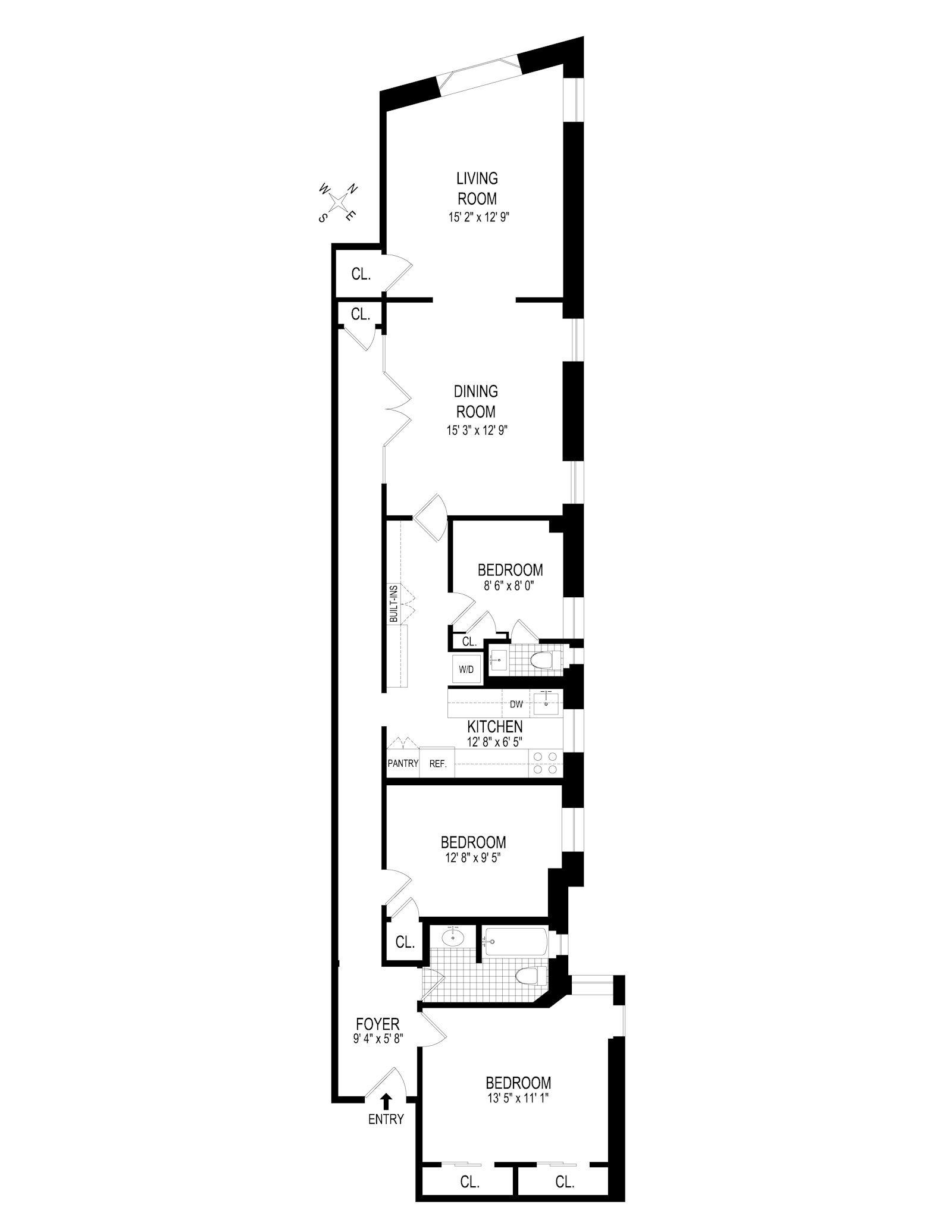 Floorplan for 400 Riverside Drive, 2B