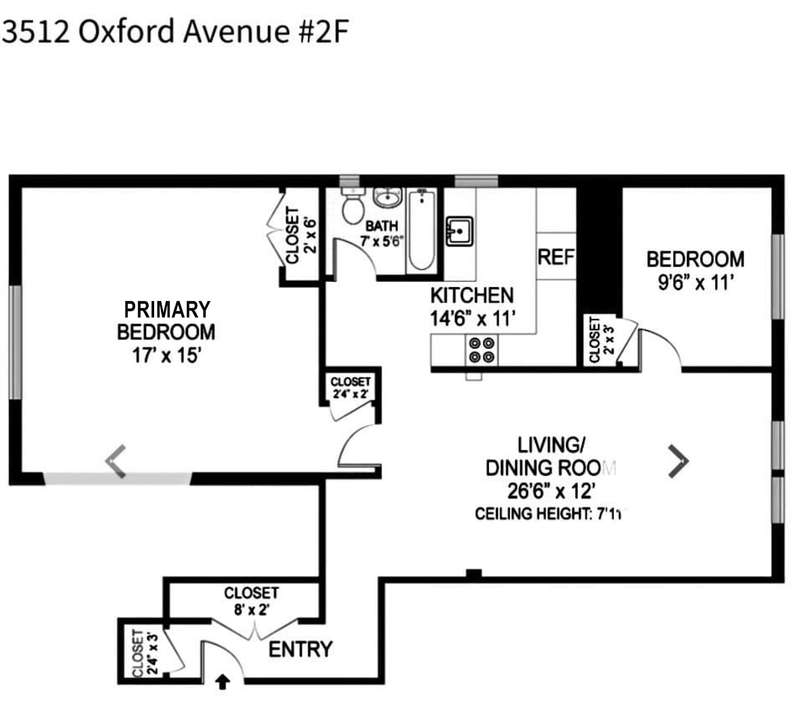 Floorplan for 3512 Oxford Ave, 2F