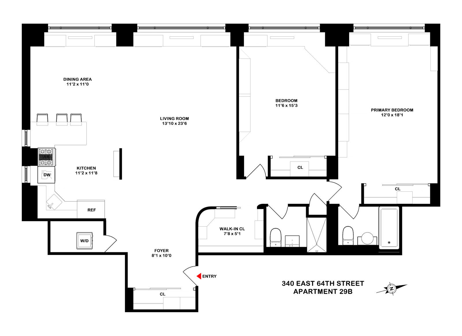 Floorplan for 340 East 64th Street, 29B