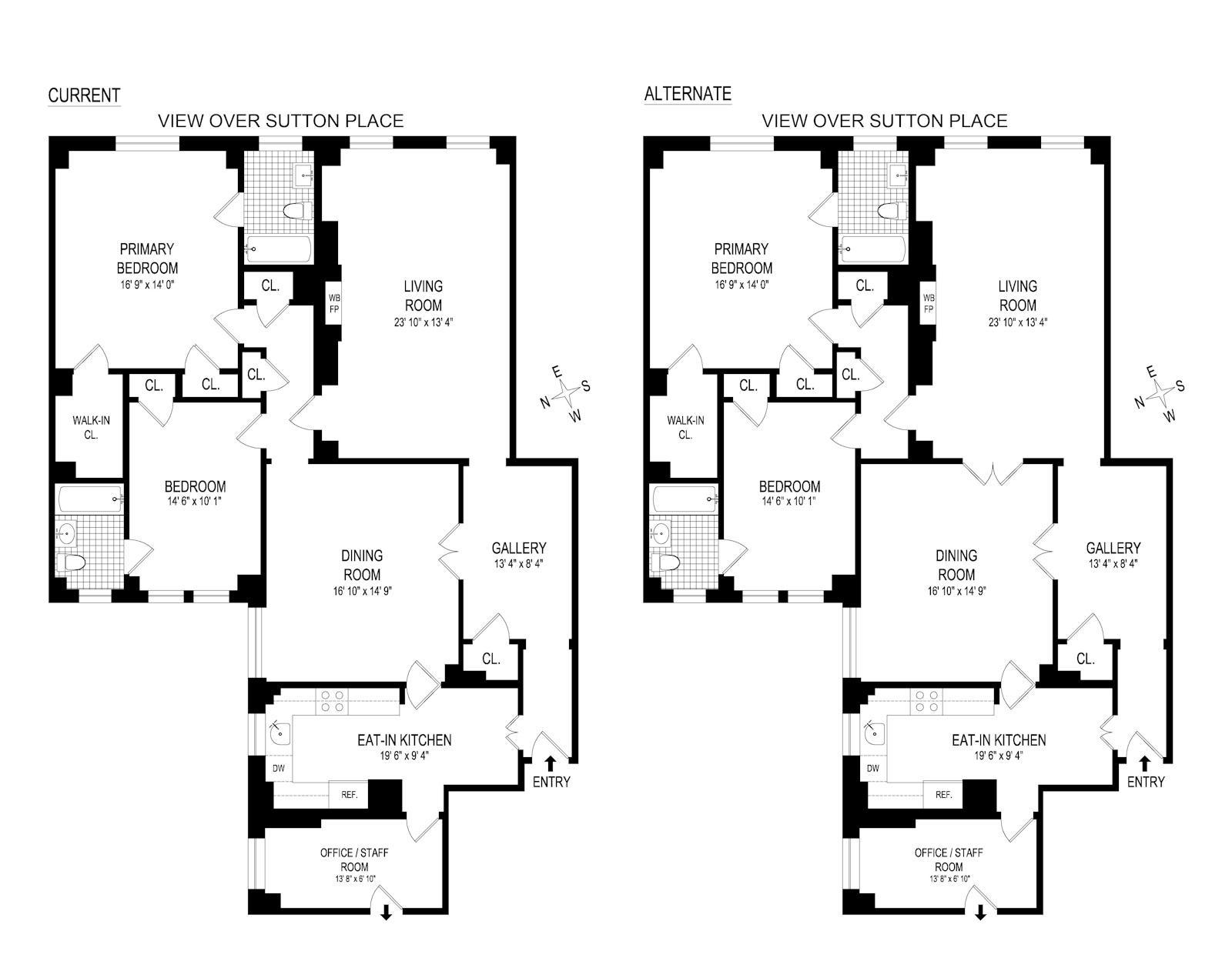 Floorplan for 14 Sutton Place South, 9B