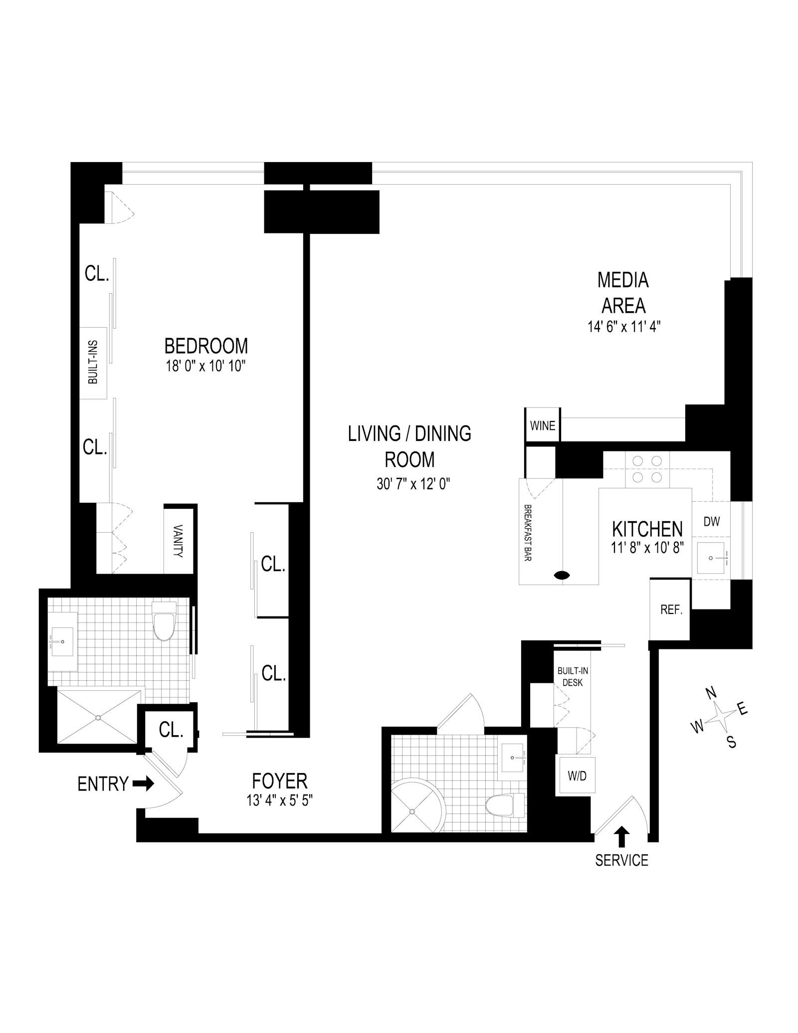 Floorplan for 425 East 58th Street, 23F