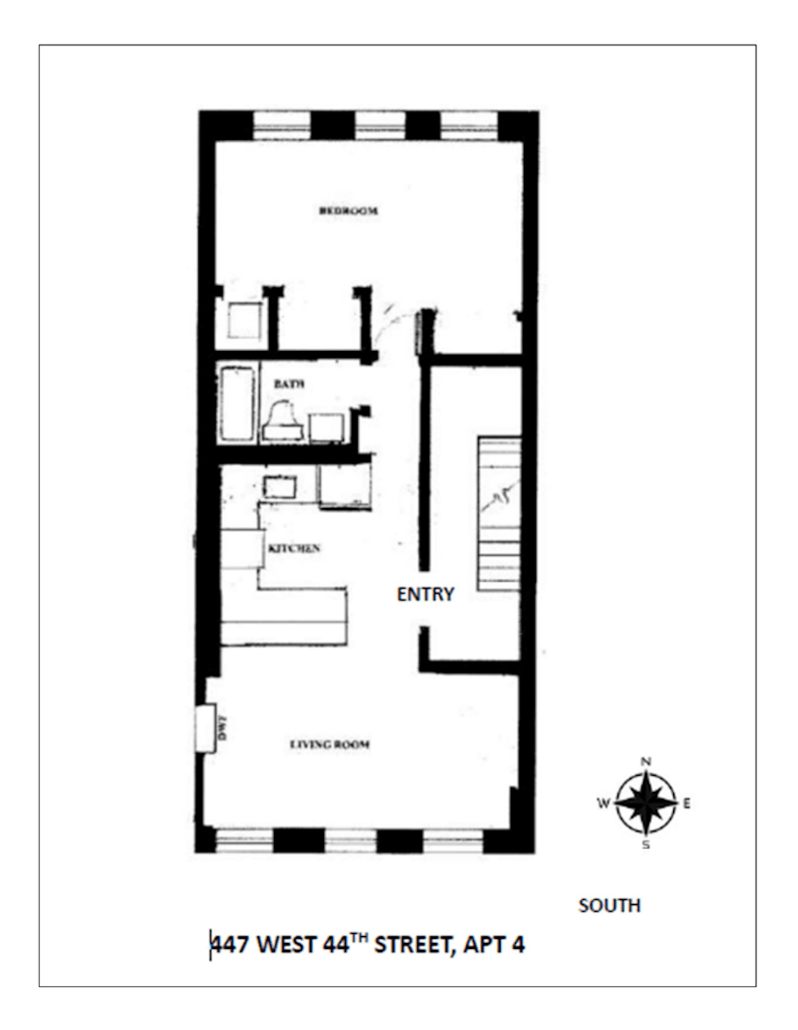 Floorplan for 447 West, 44th Street, 4