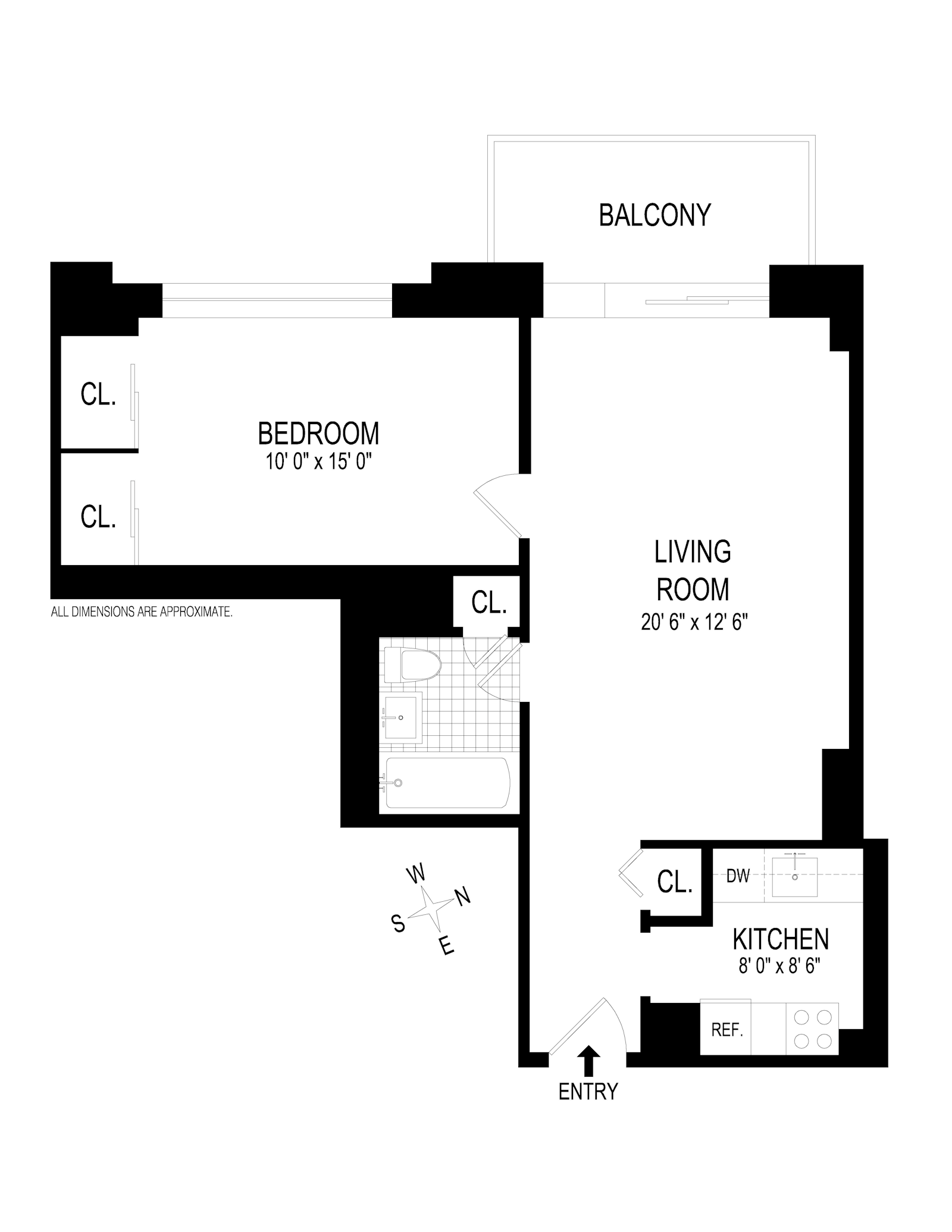 Floorplan for 201 West 70th Street, 11A