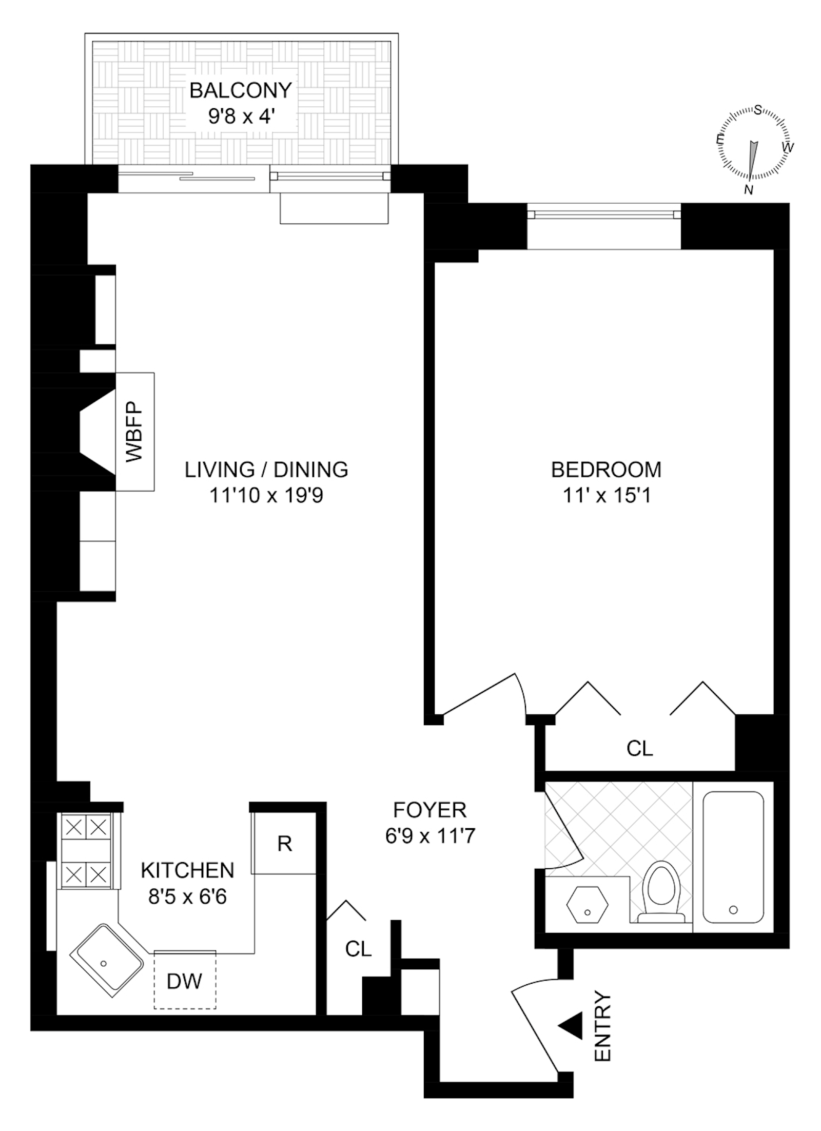 Floorplan for 366 West 11th Street, 11C