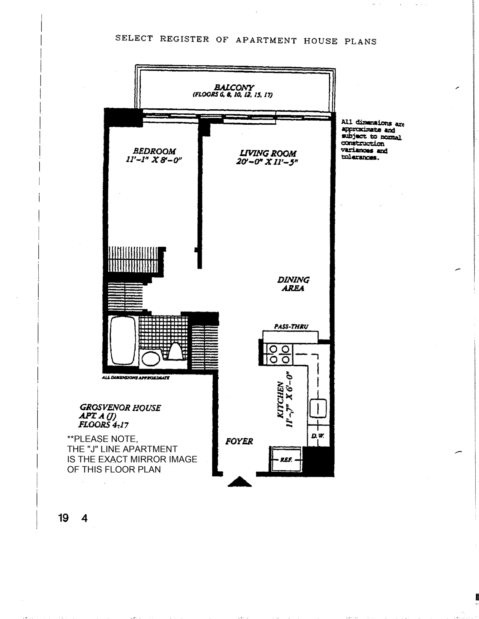 Floorplan for 22 West 15th Street, 10J