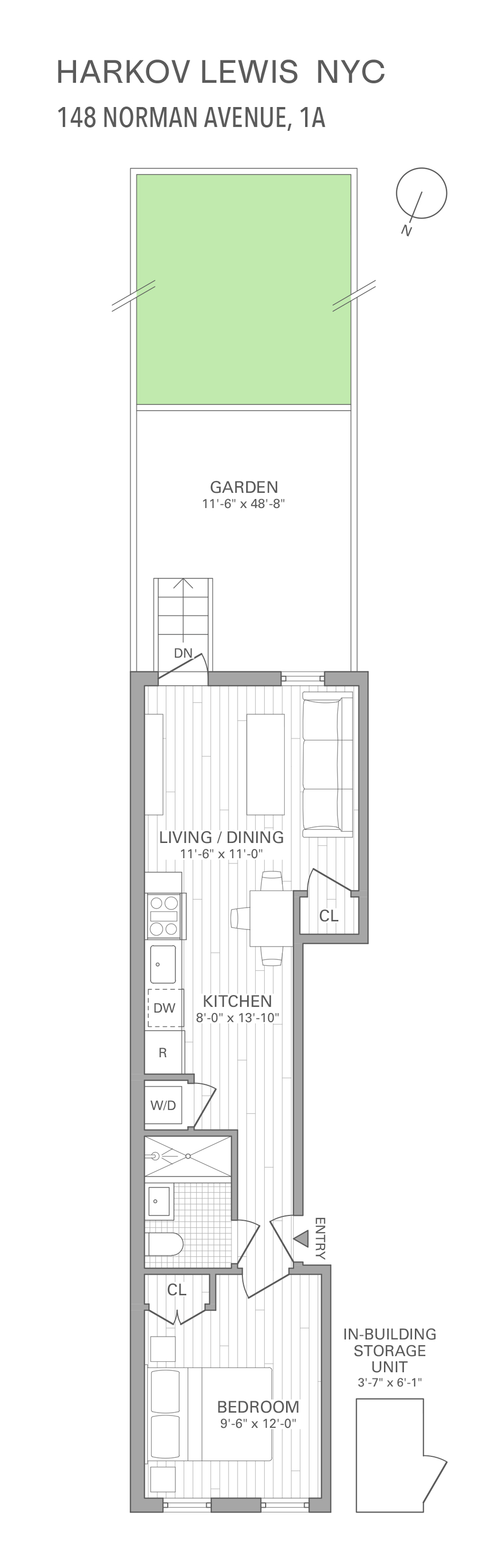 Floorplan for 148 Norman Avenue, 1B