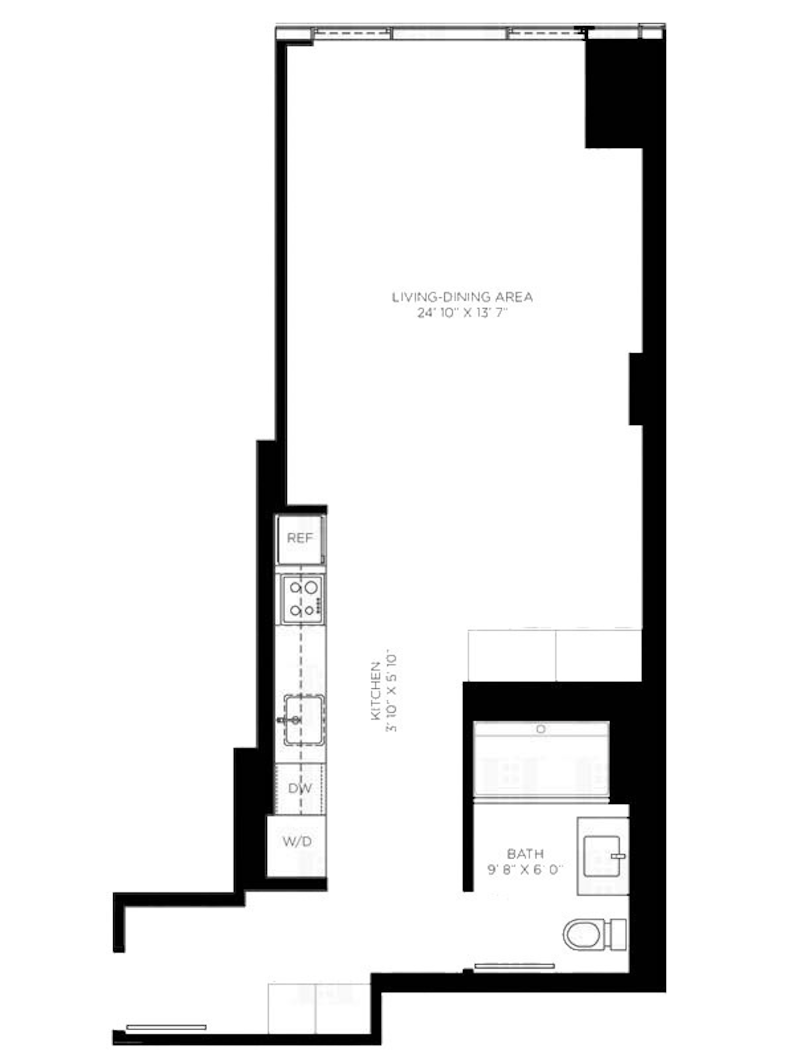 Floorplan for 540 West 49th Street, 505N