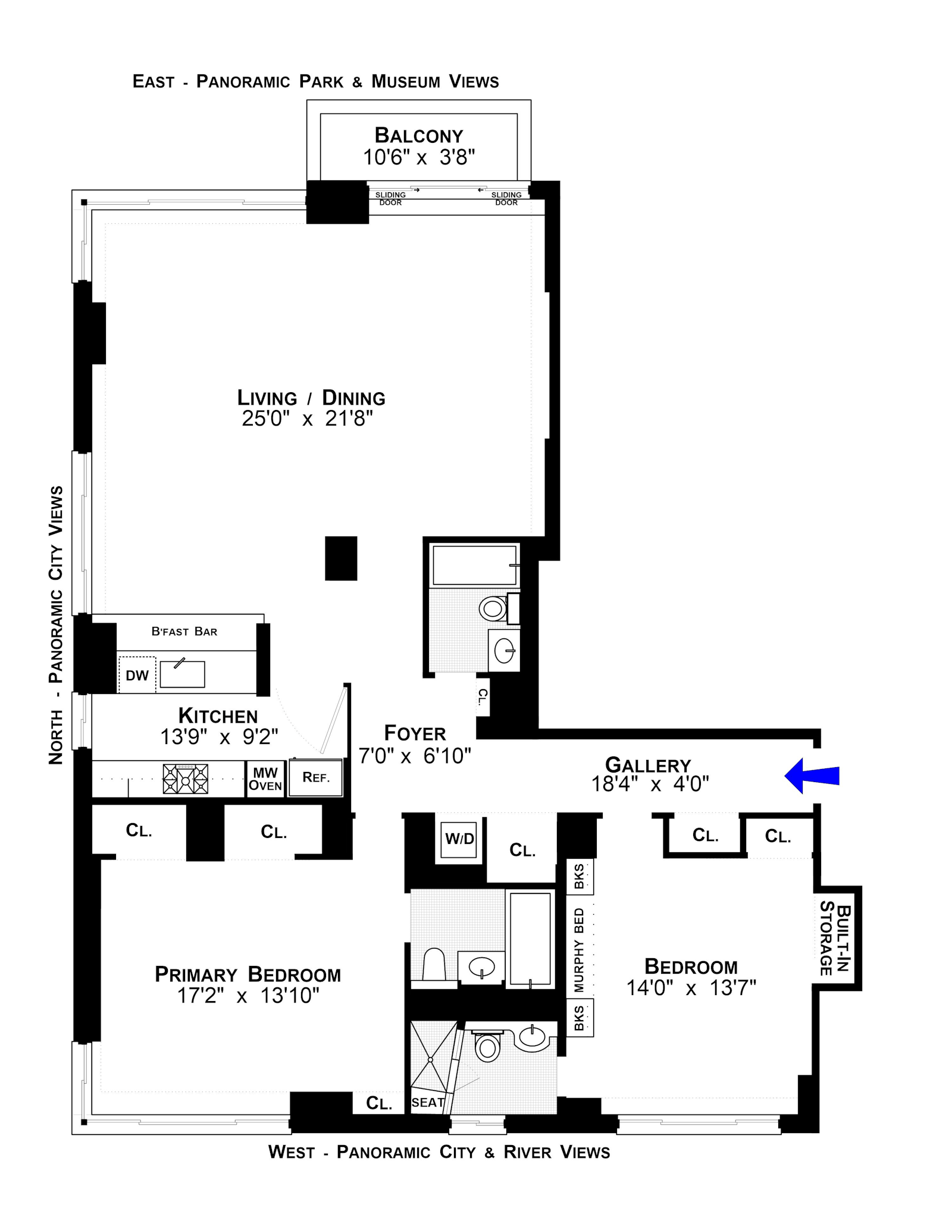 Floorplan for 101 West 79th Street, 29C