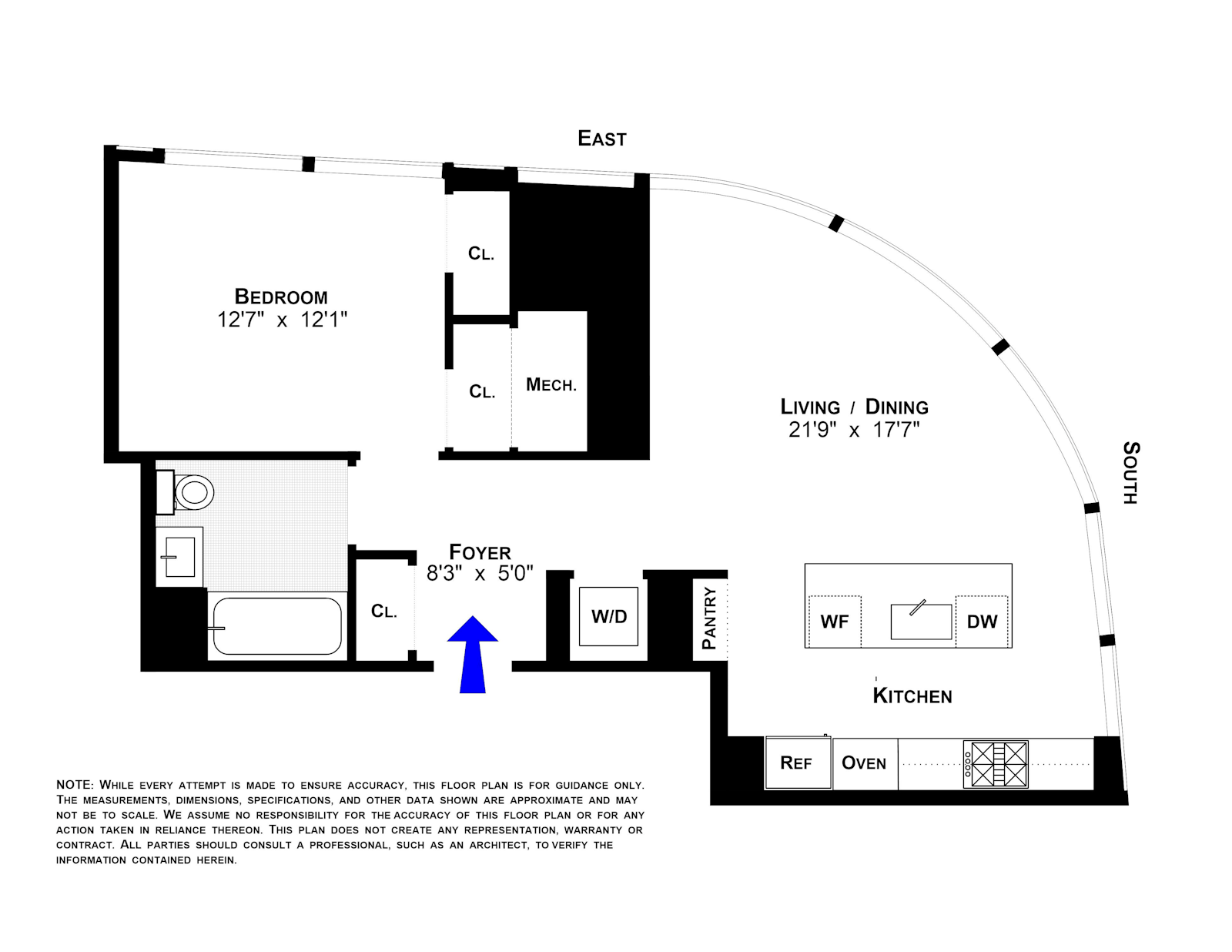 Floorplan for 111 Murray Street, 9C