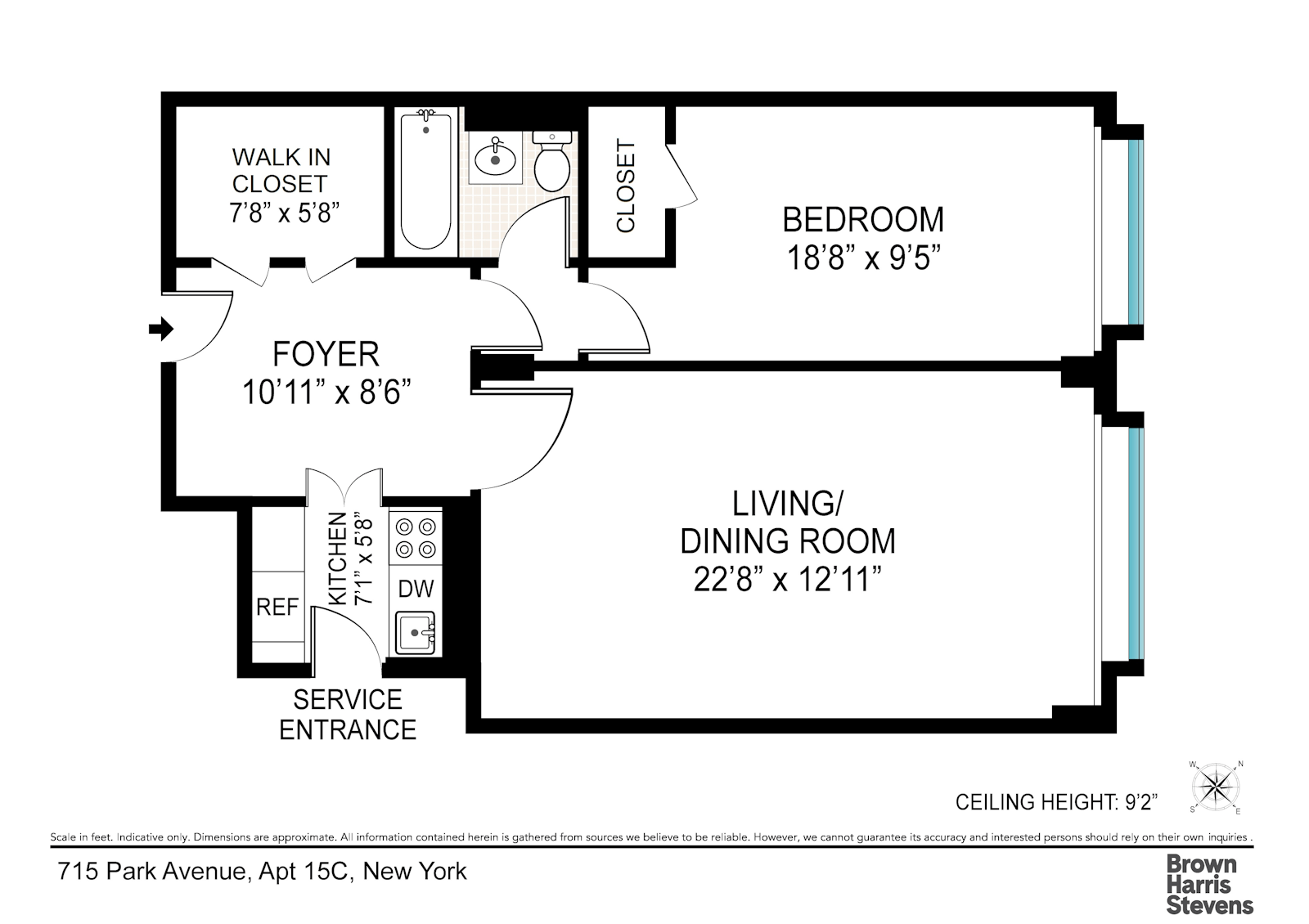 Floorplan for 715 Park Avenue, 15C