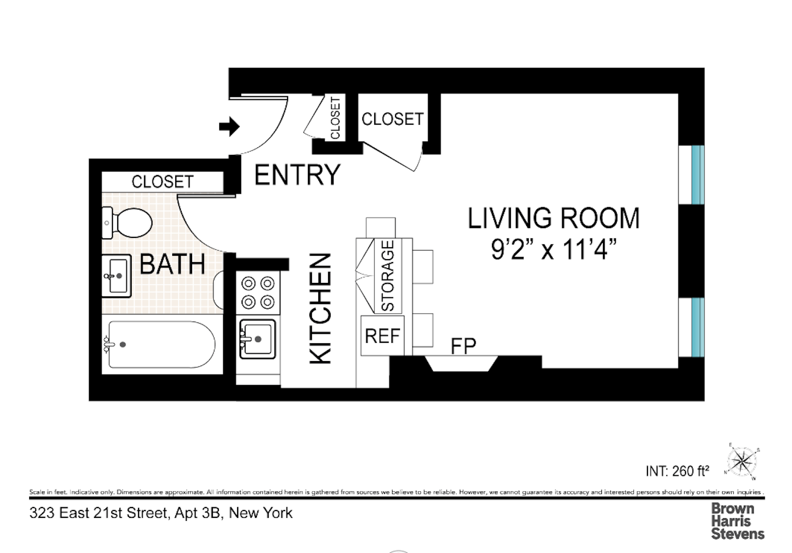 Floorplan for 323 East 21st Street, 3B
