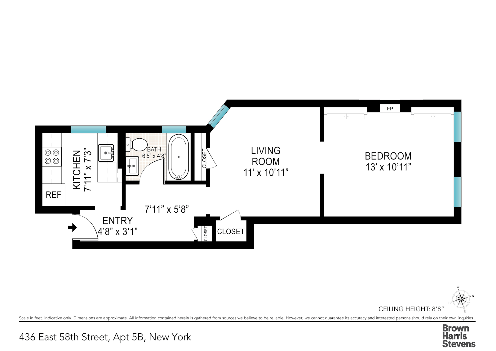 Floorplan for 436 East 58th Street, 5B