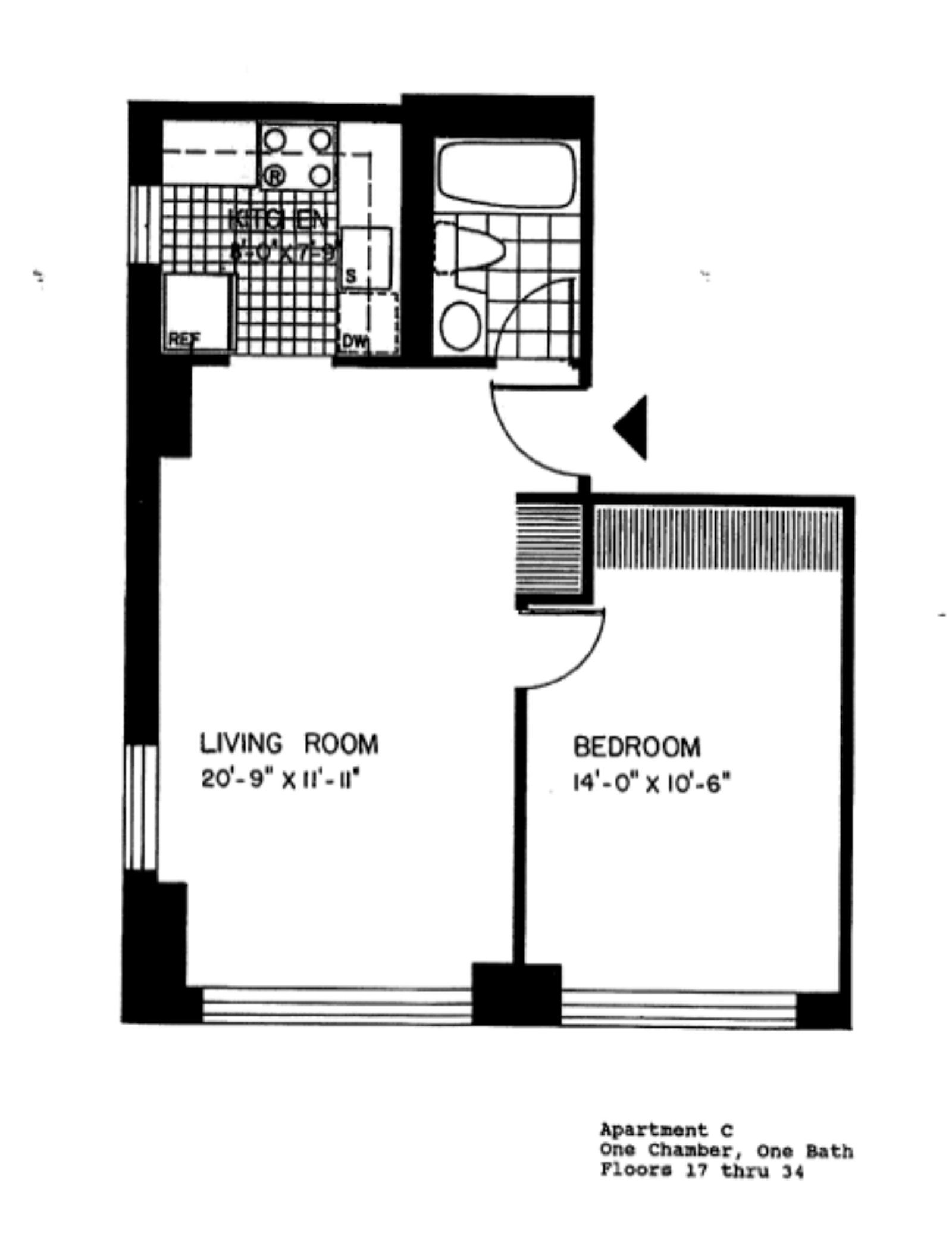 Floorplan for 236 East 47th Street, 21C