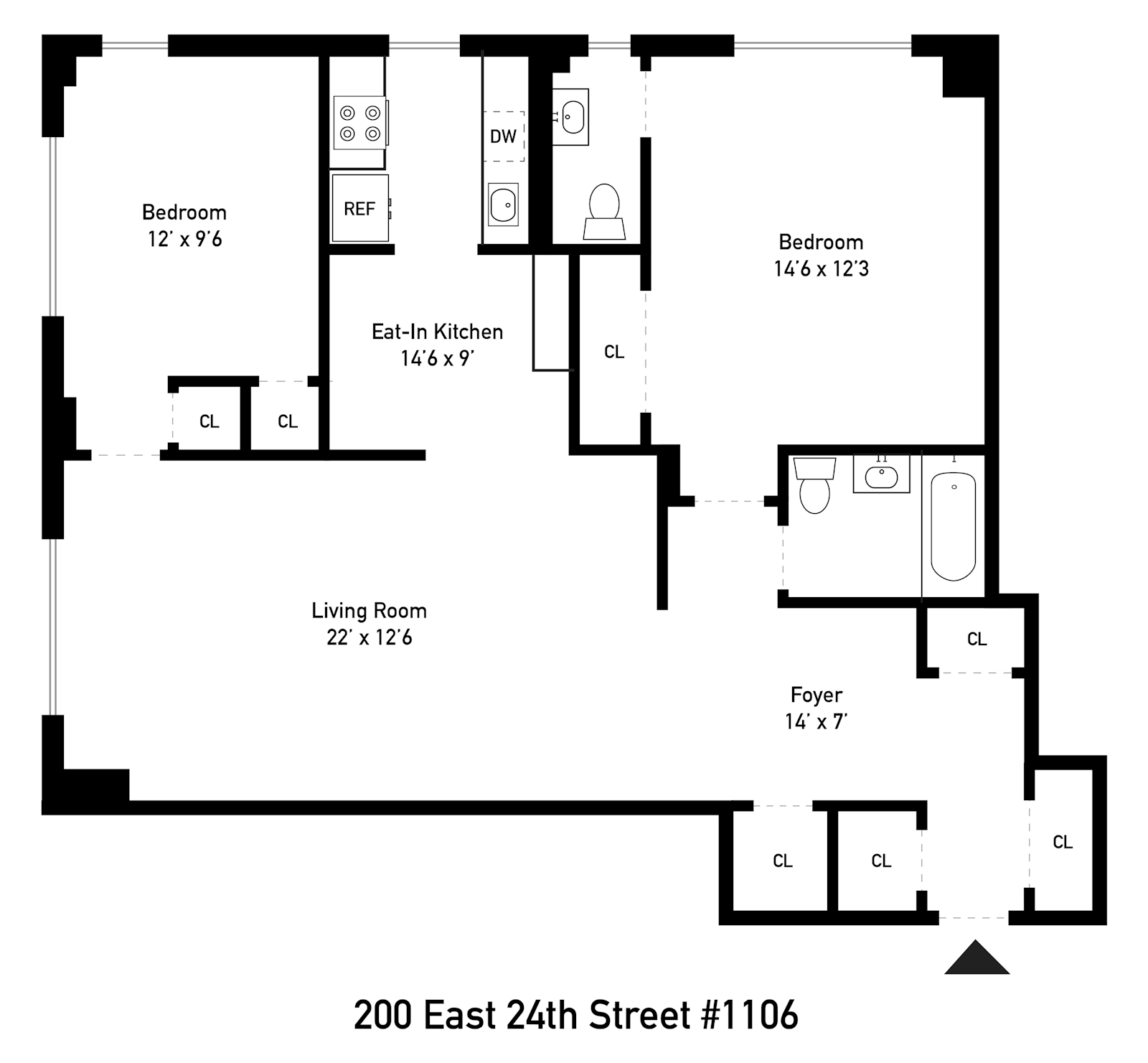 Floorplan for 200 East 24th Street, 1106