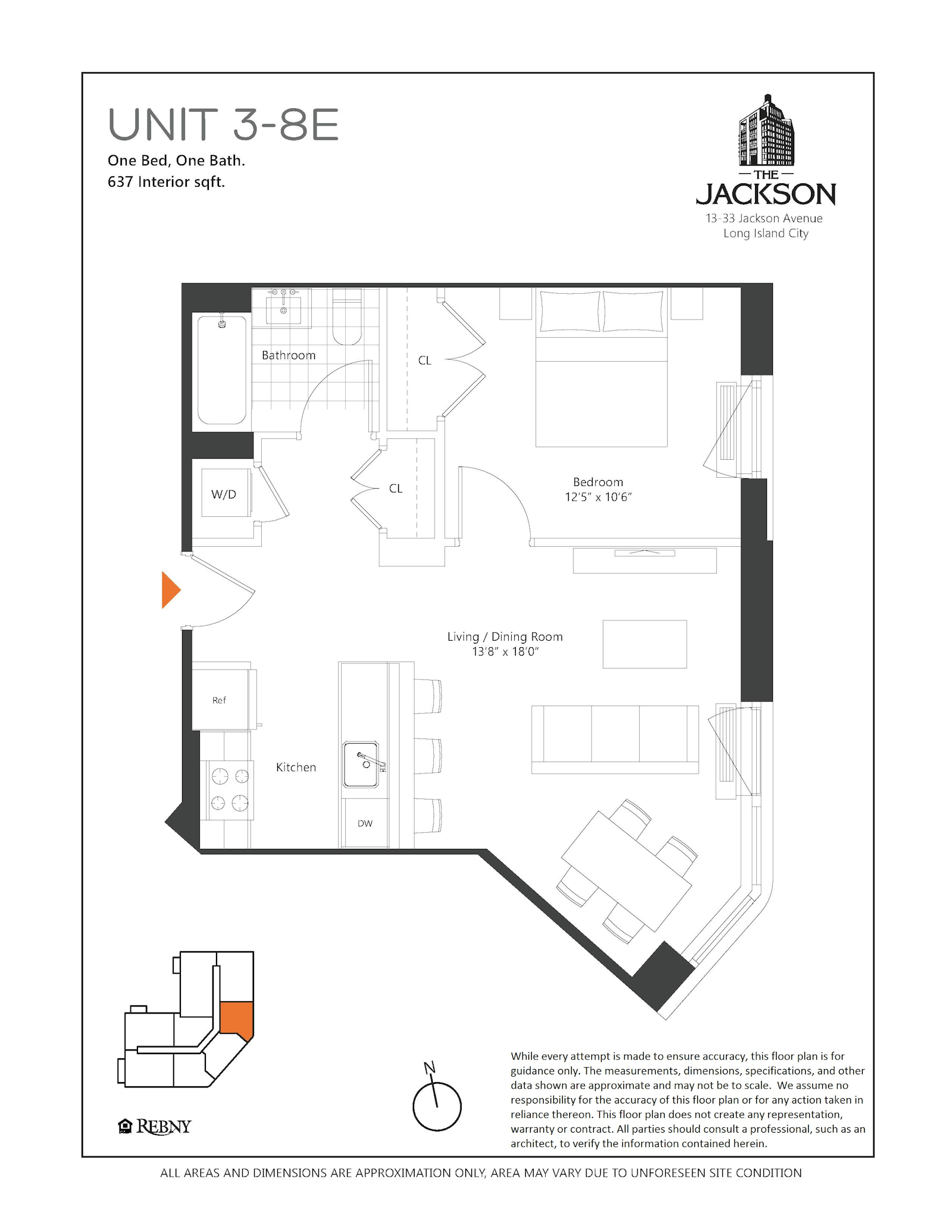 Floorplan for 13 -33 Jackson Avenue, 3E