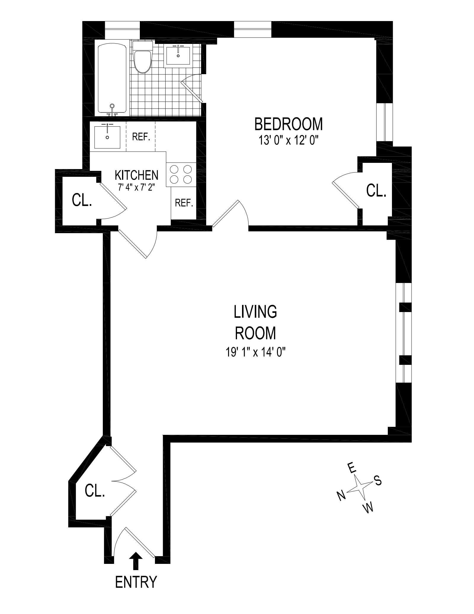 Floorplan for 417 Riverside Drive, 11C