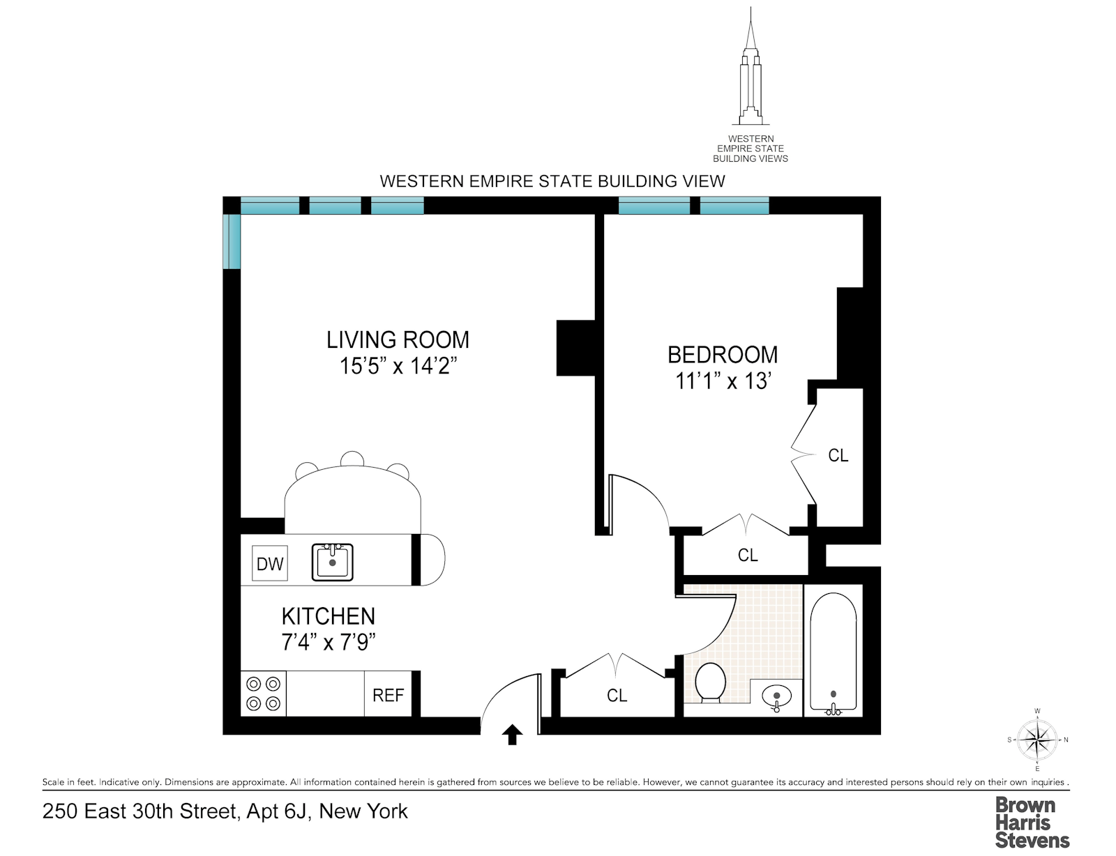 Floorplan for 250 East 30th Street, 6J