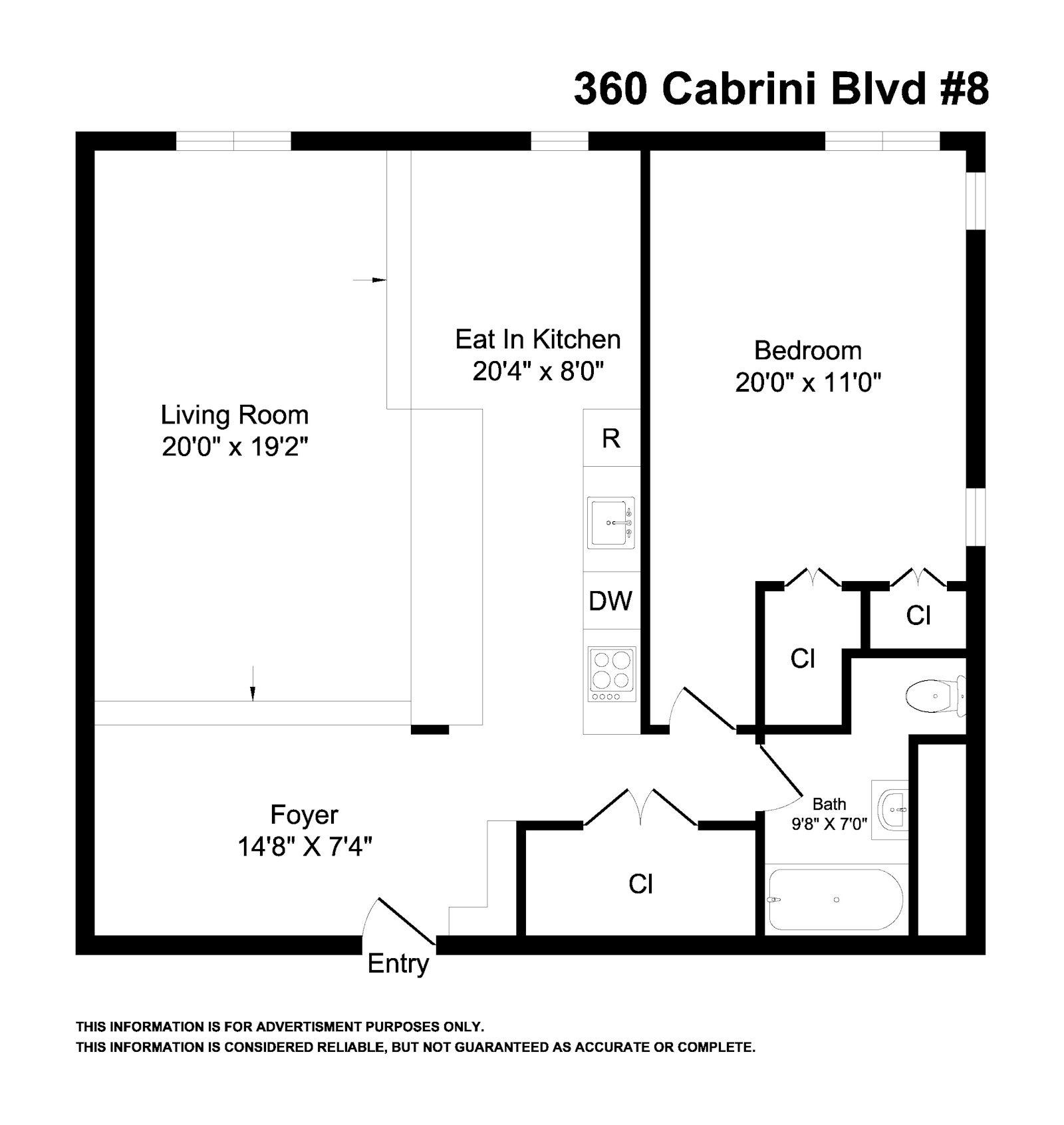 Floorplan for 360 Cabrini Boulevard, 8D