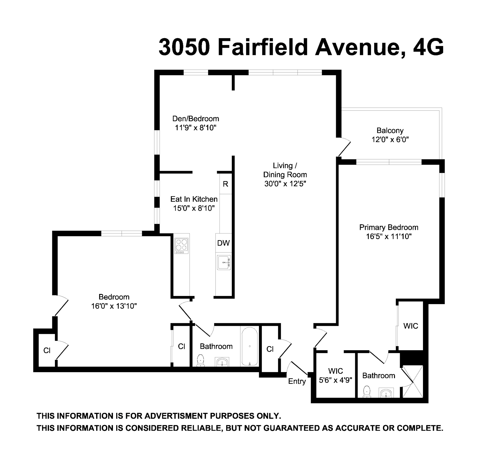 Floorplan for 3050 Fairfield Avenue, 4G