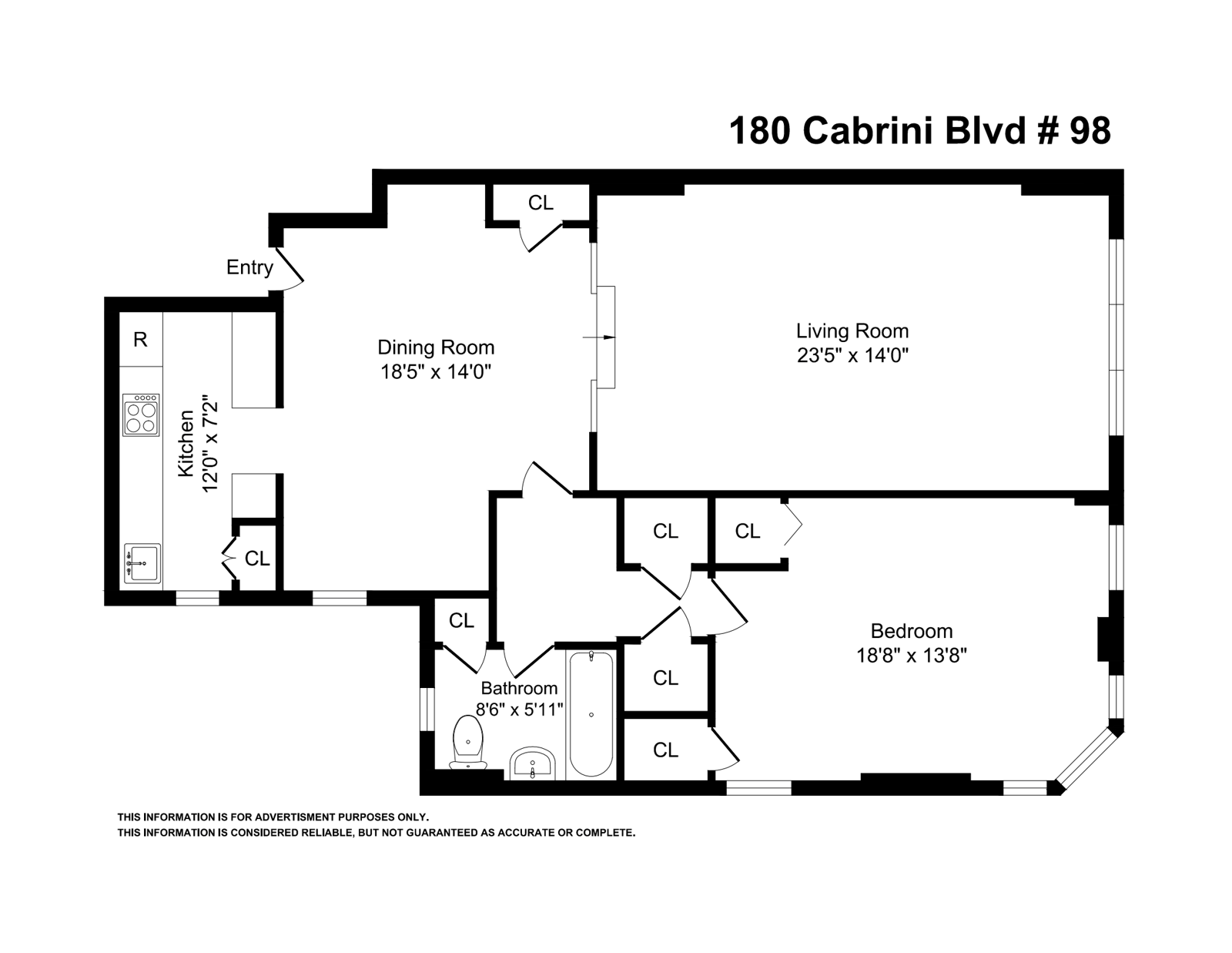 Floorplan for 180 Cabrini Blvd, 98