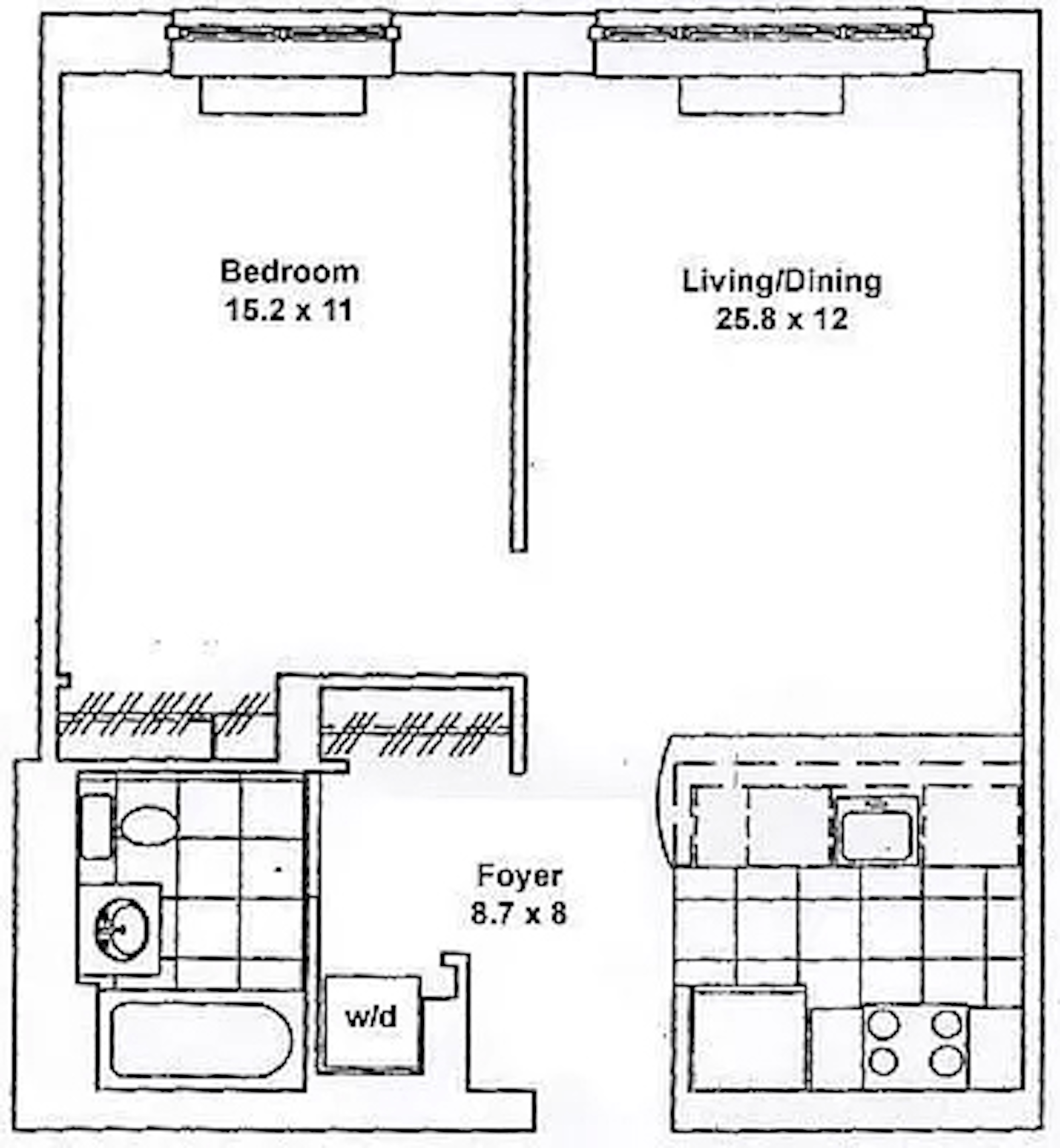 Floorplan for 555 West 23rd Street, N12F