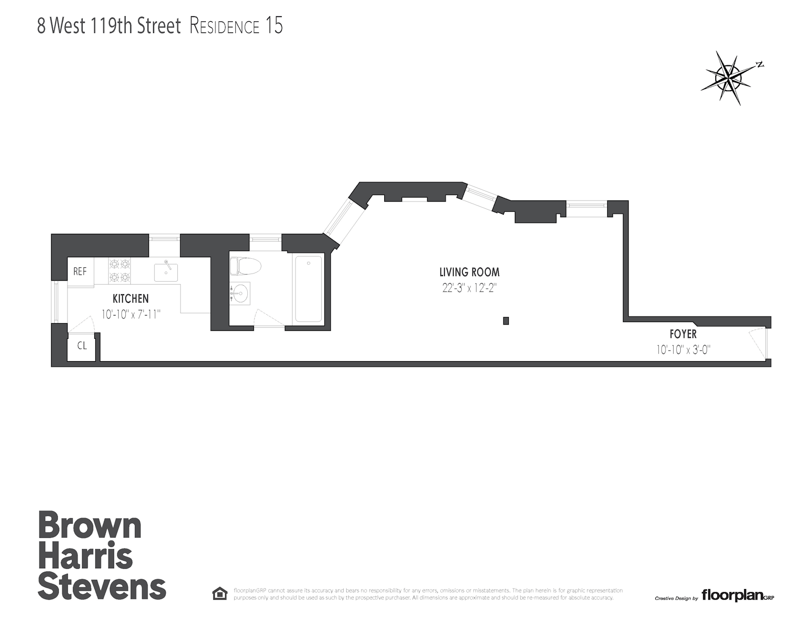 Floorplan for 8 West 119th Street, 15