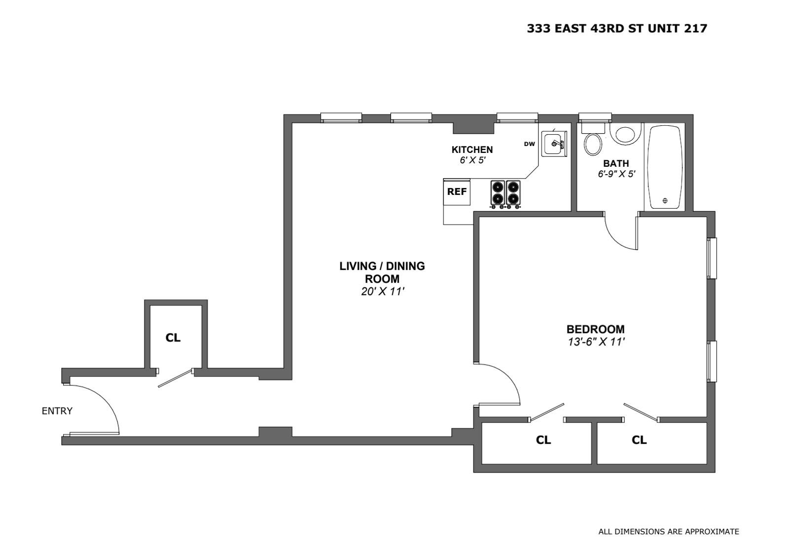 Floorplan for 333 East 43rd Street, 917