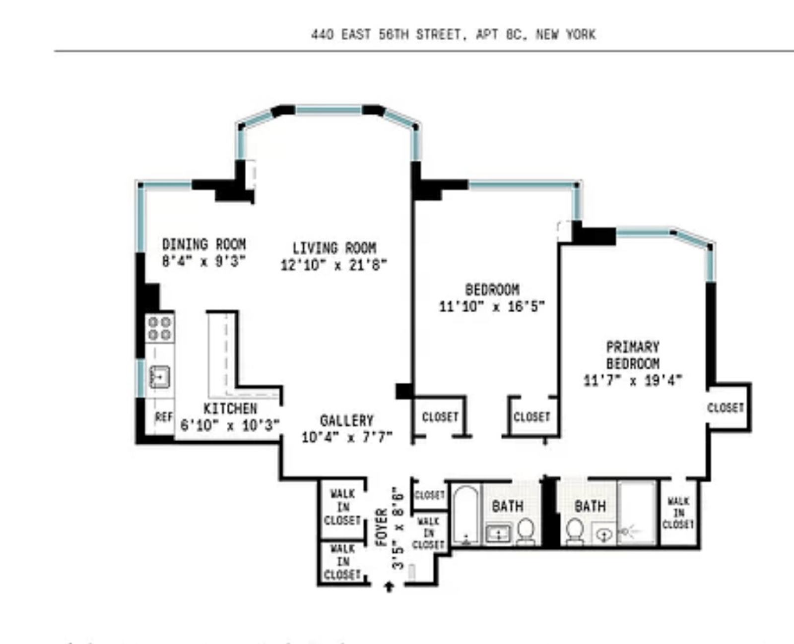 Floorplan for 440 East 56th Street, 8C