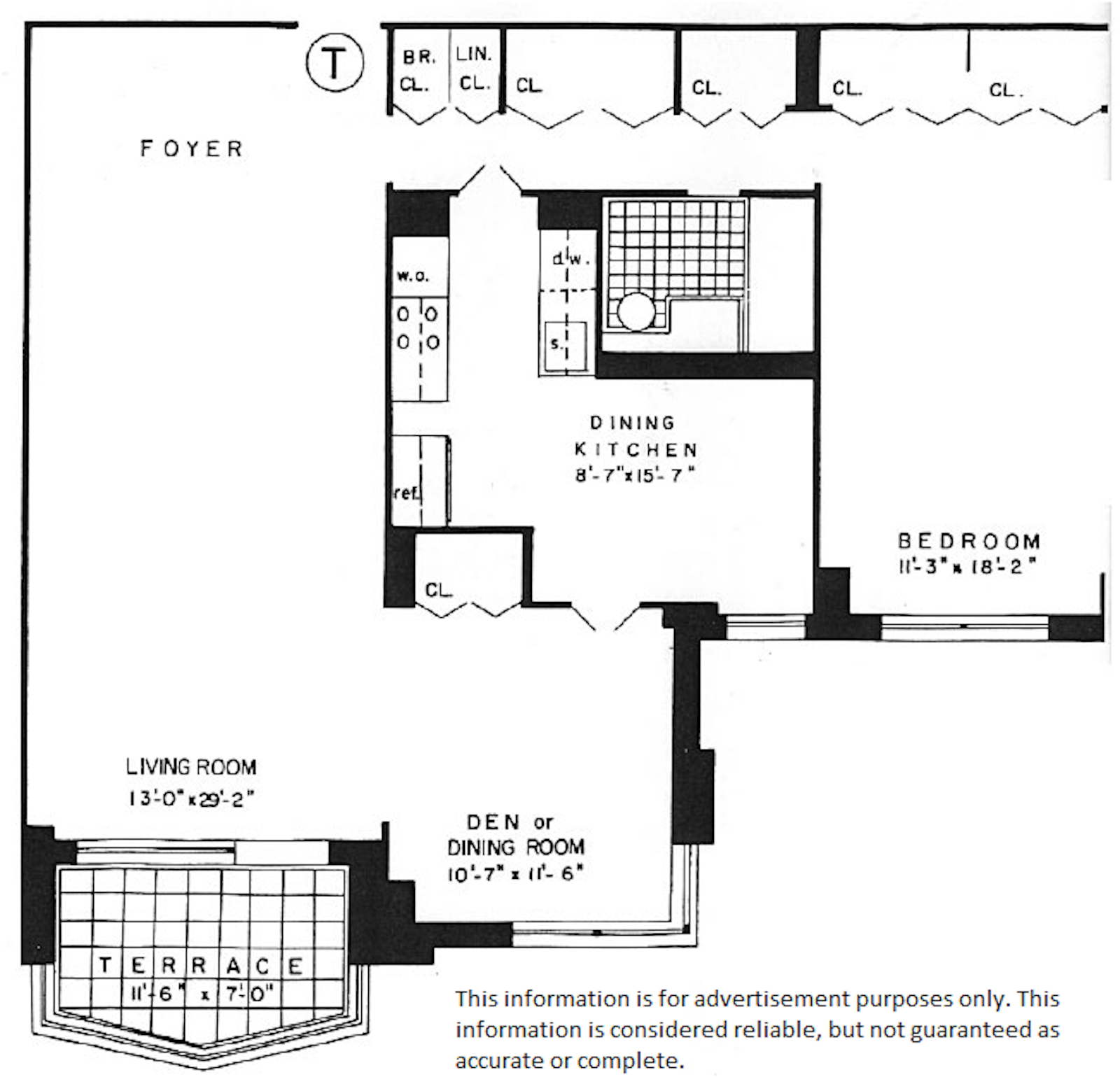 Floorplan for 3333 Henry Hudson Parkway, 22T