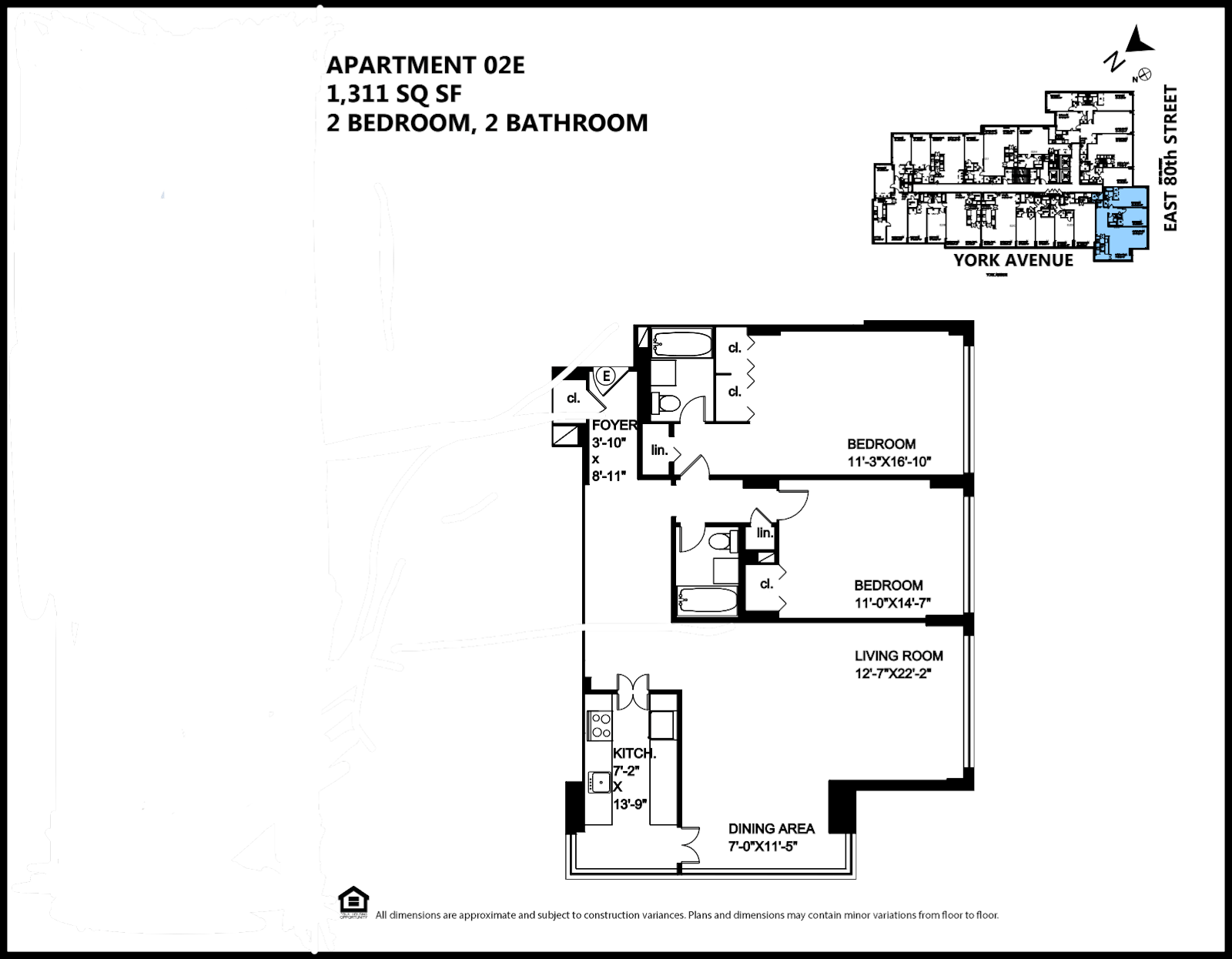Floorplan for 445 East 80th Street, 2E