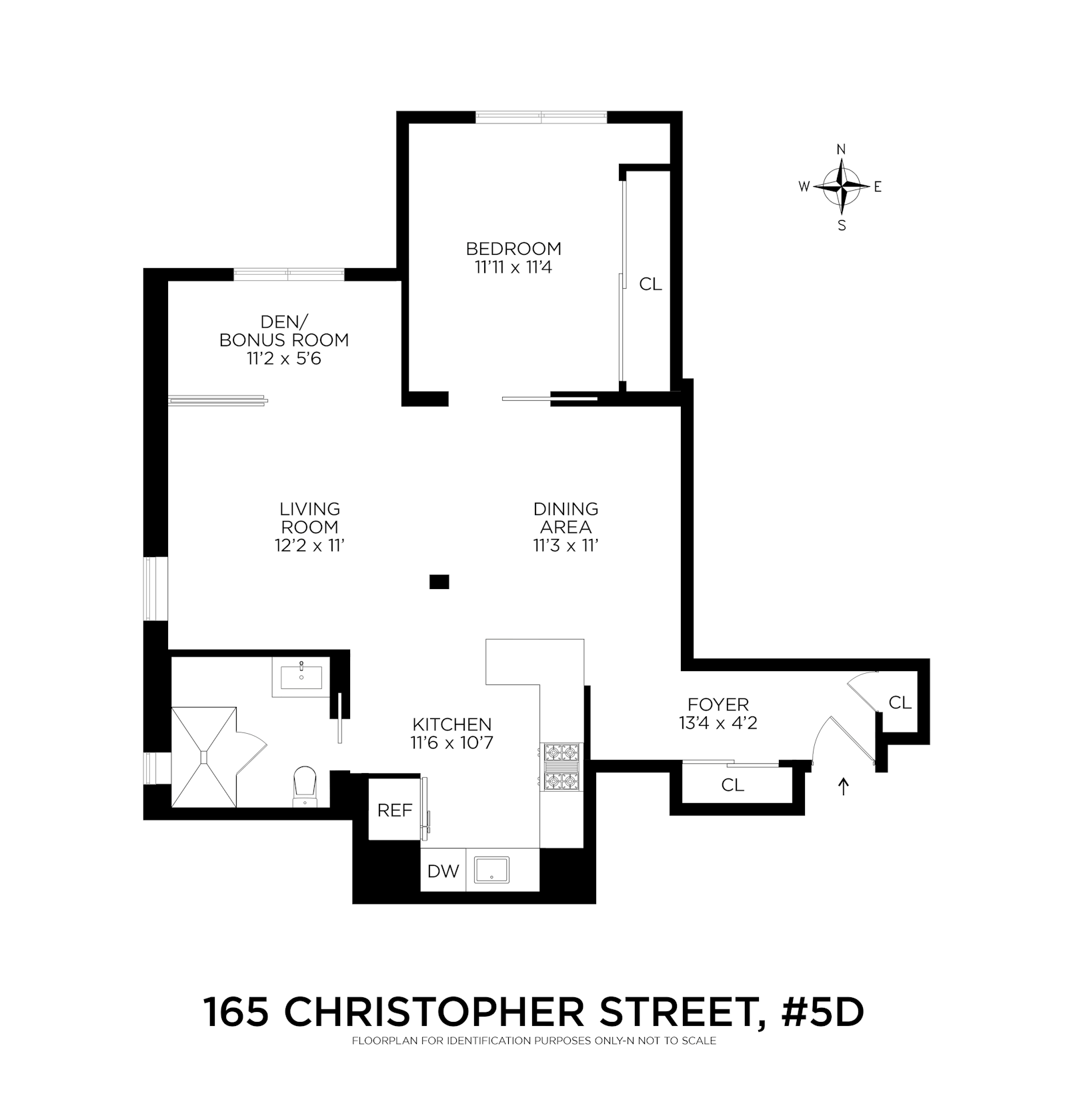 Floorplan for 165 Christopher Street, 5D