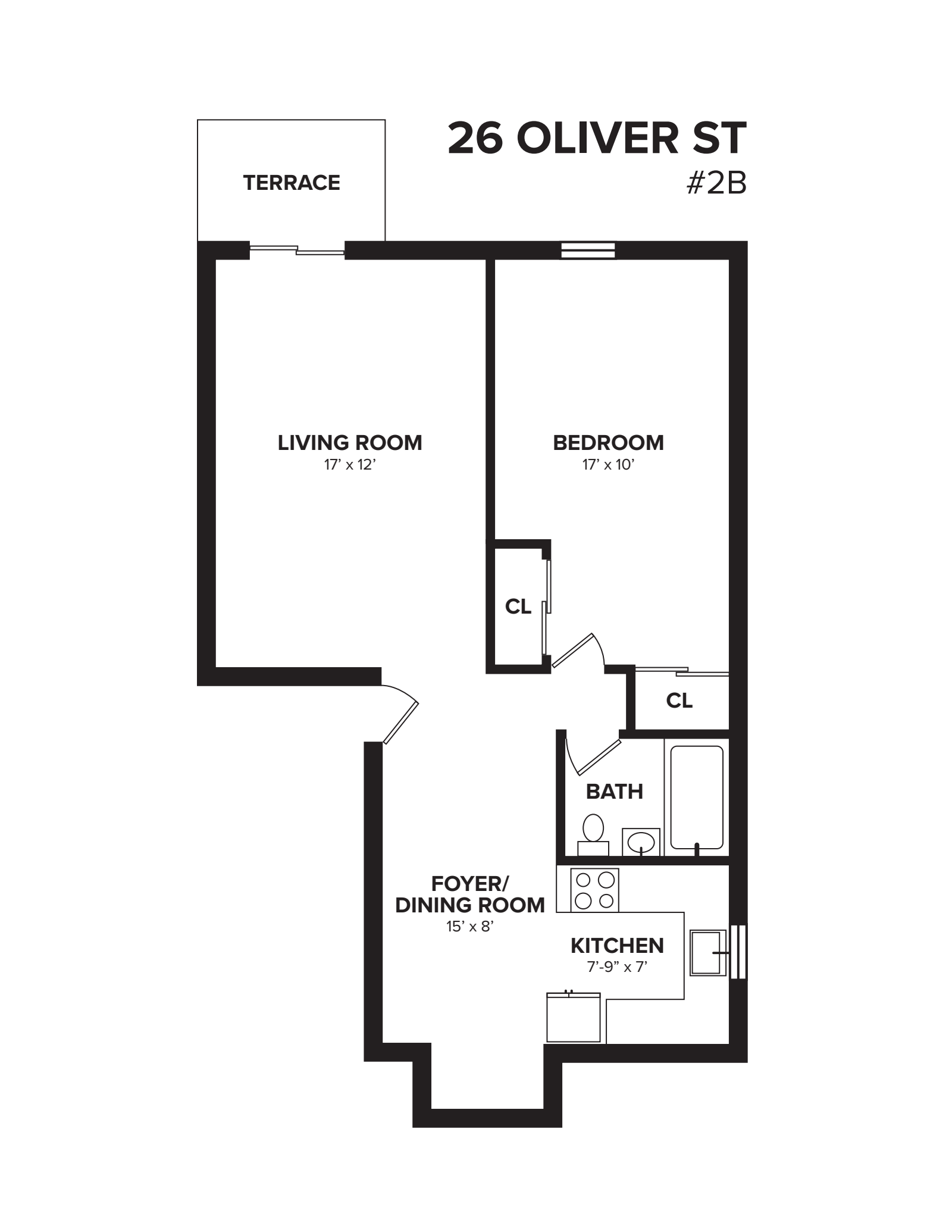 Floorplan for 26 Oliver Street, 2B