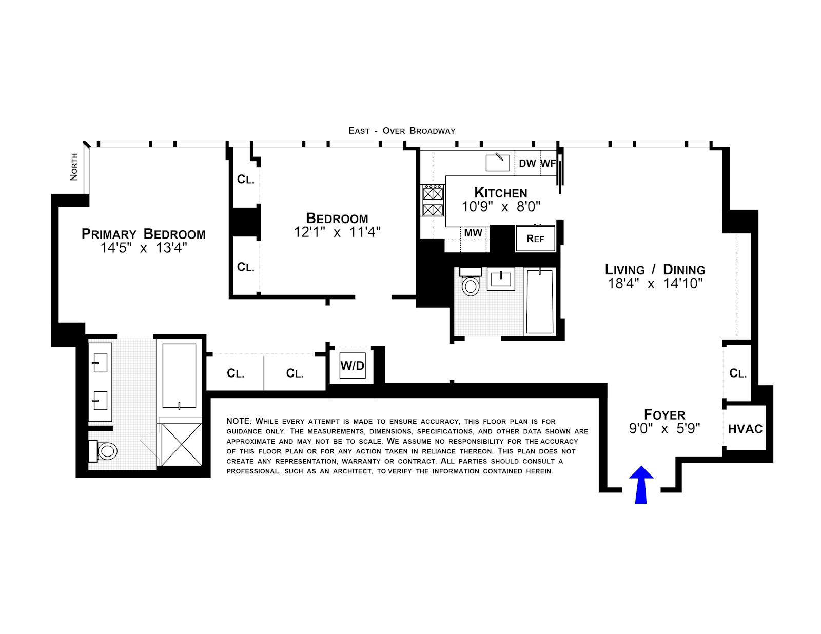 Floorplan for 245 West 99th Street, 12C