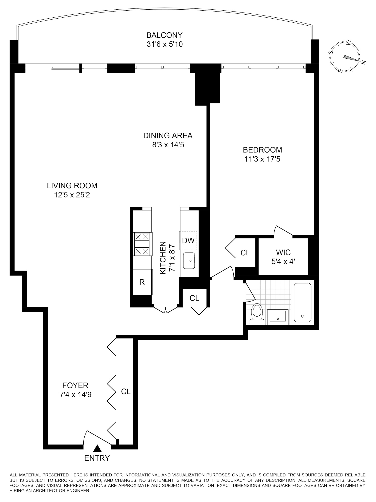 Floorplan for 102 -30 66th Road, 12E