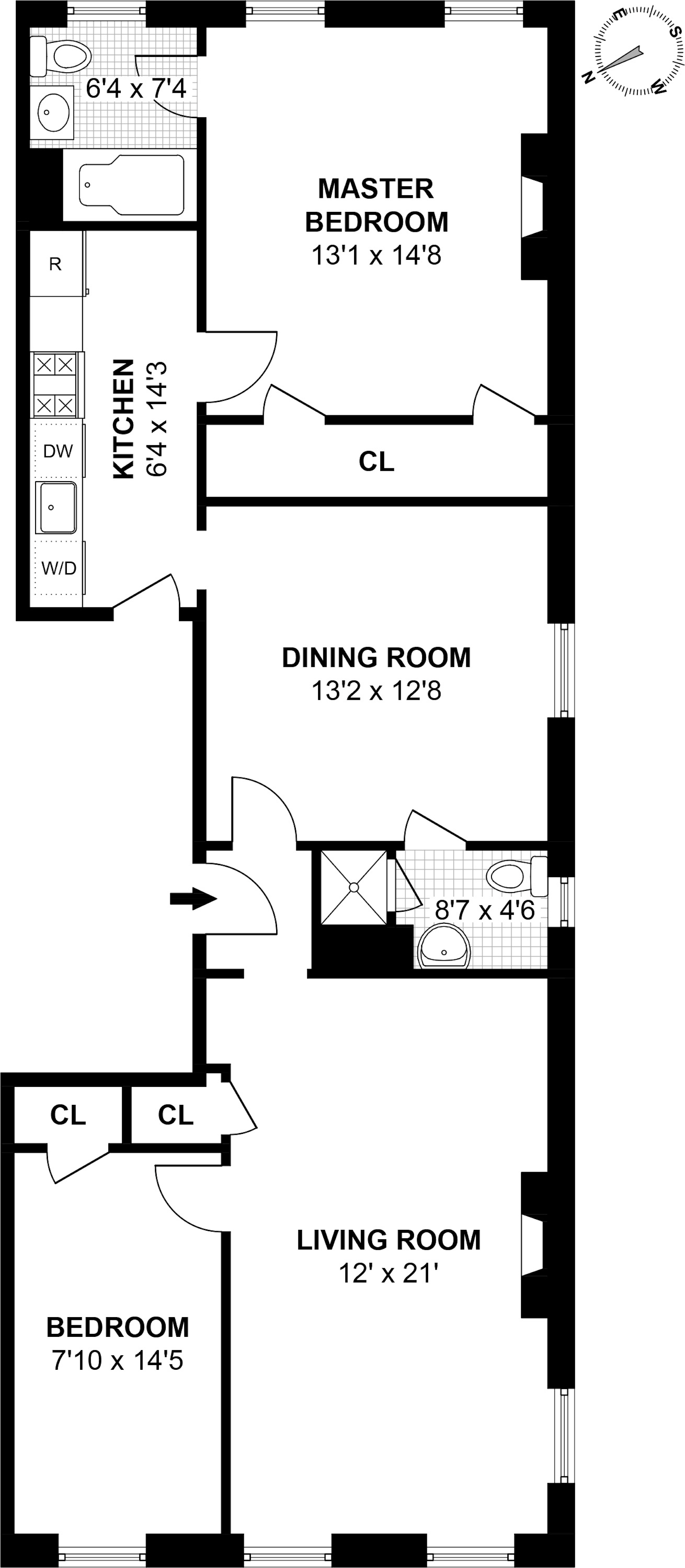 Floorplan for 28 Eighth Avenue, APT4