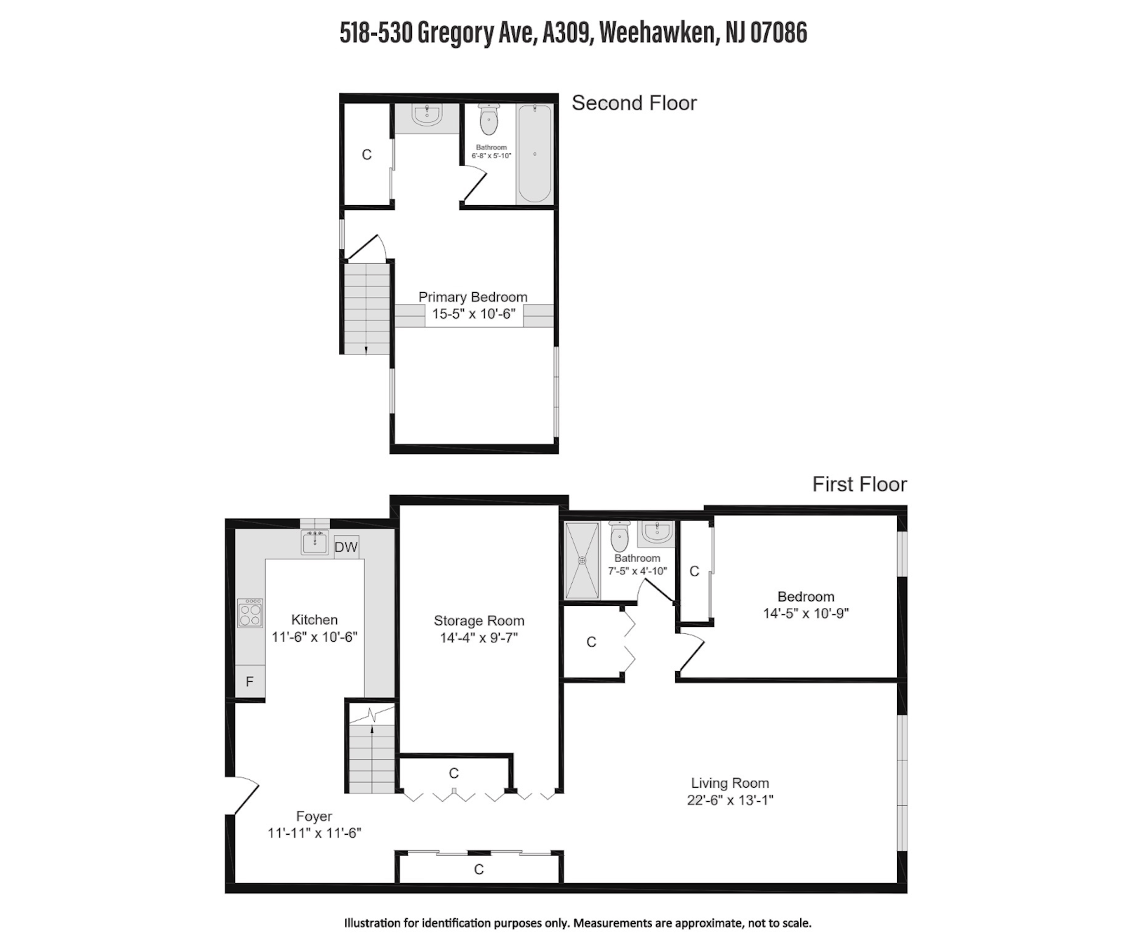 Floorplan for 518-530 Gregory Ave, A309