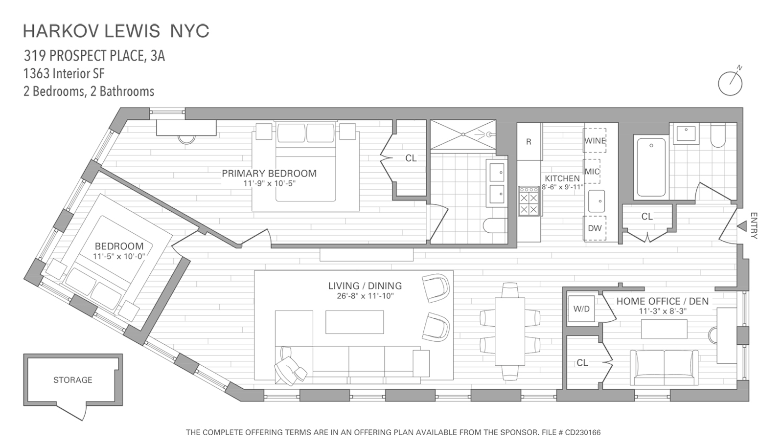Floorplan for 319 Prospect Place, 3A