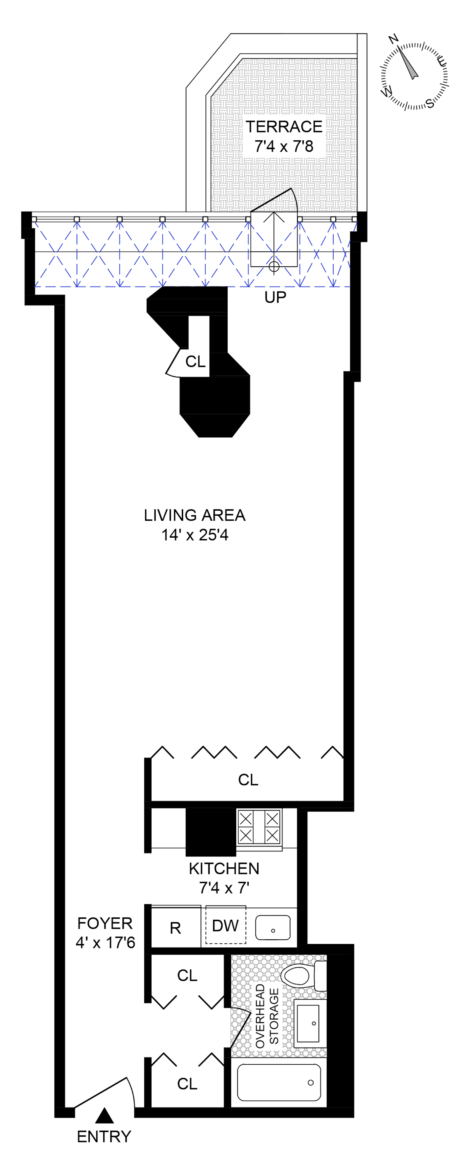 Floorplan for 310 East 46th Street, 21G