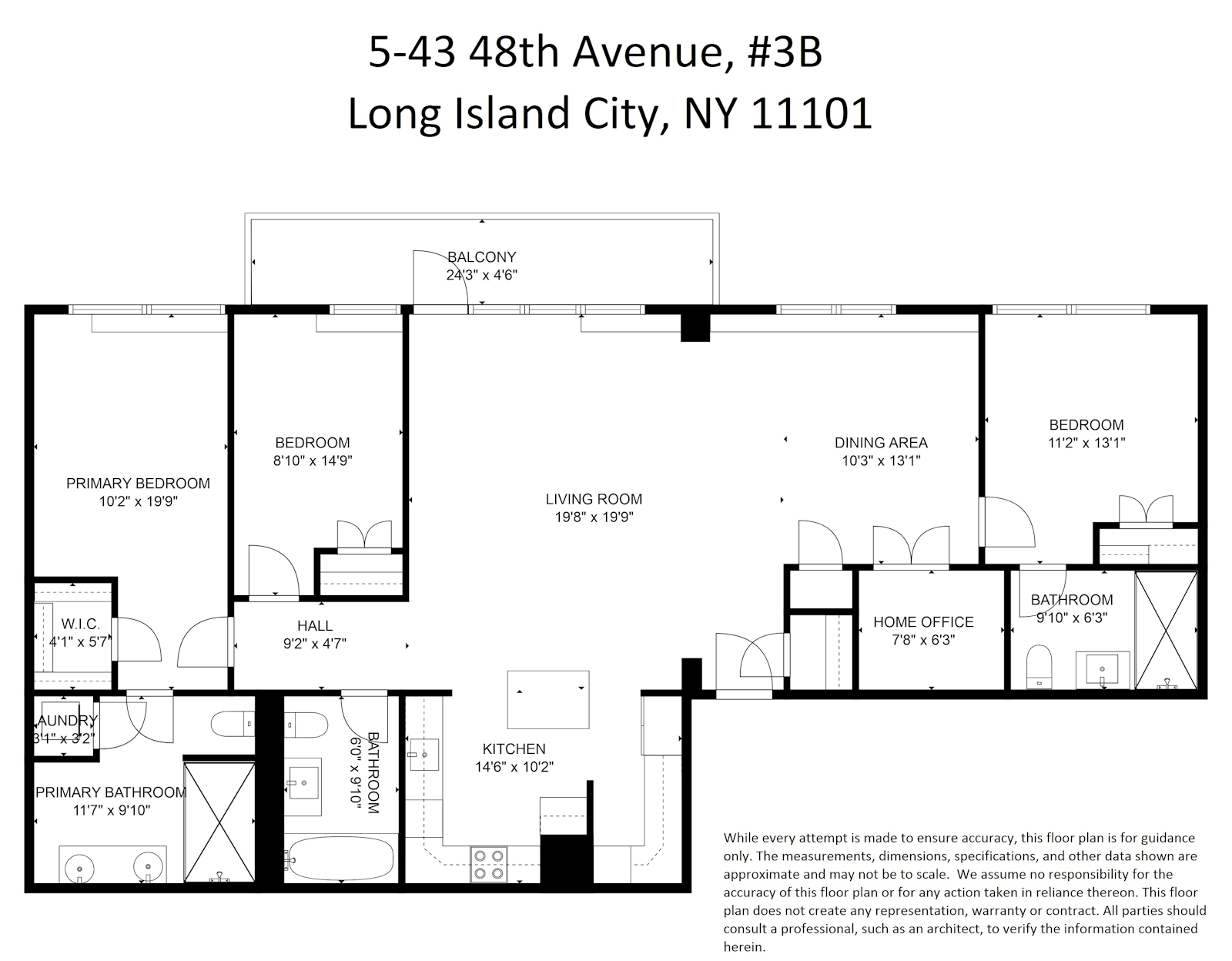 Floorplan for 5-43 48th Ave, 3B