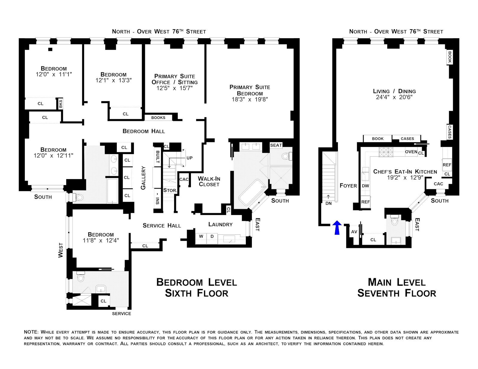 Floorplan for 174 West 76th Street, 6GH