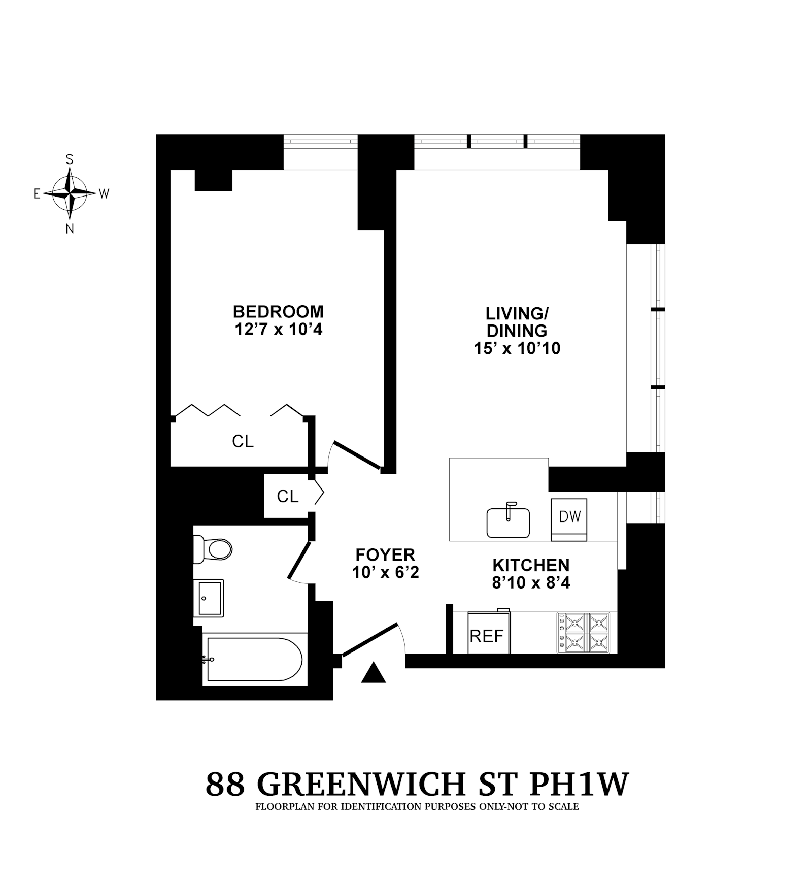 Floorplan for 88 Greenwich Street, PH1W