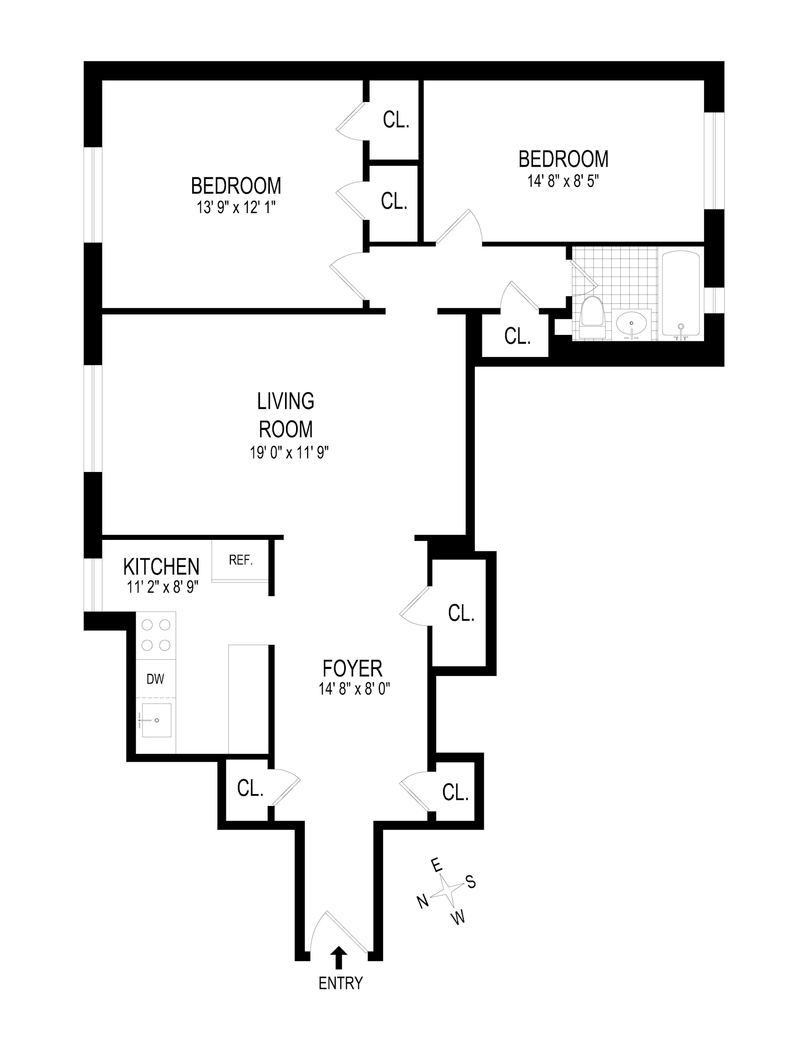 Floorplan for 210 Congress Street, 4E