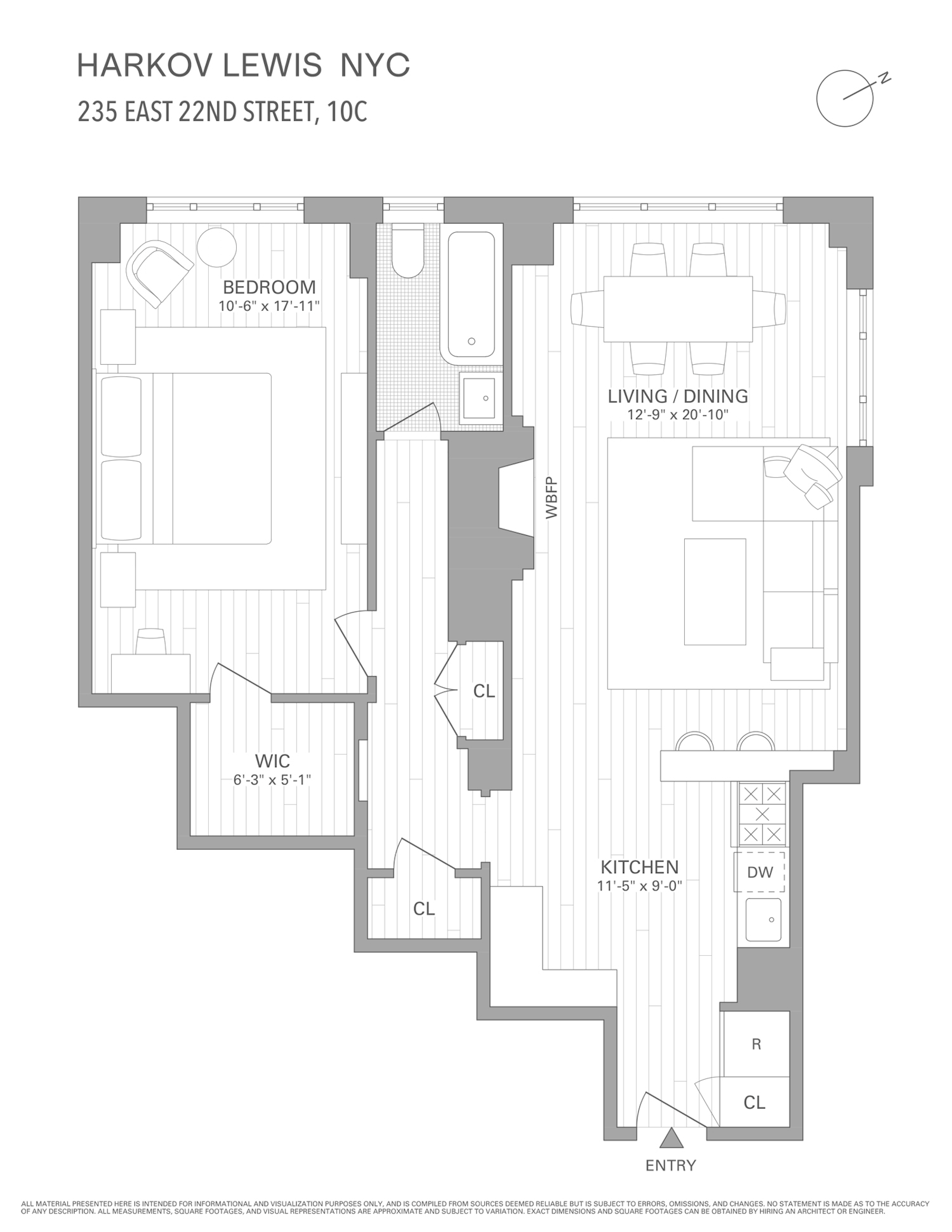 Floorplan for 235 East 22nd Street, 10C