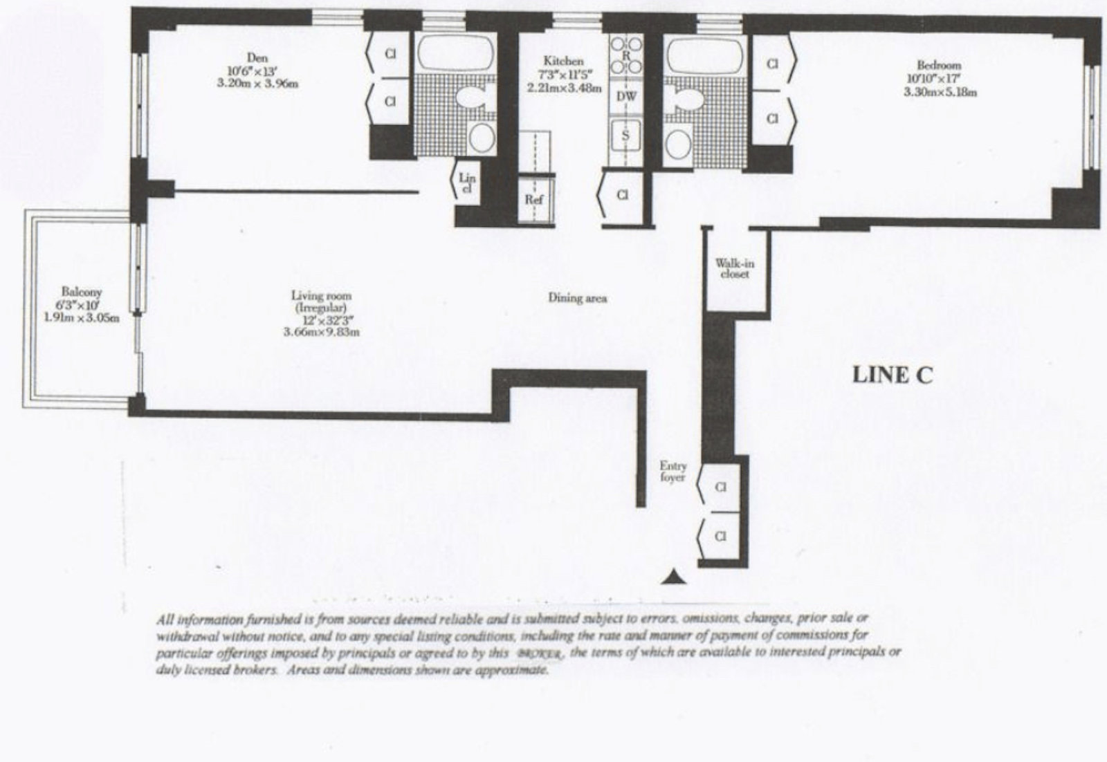 Floorplan for 347 West 57th Street, 24C