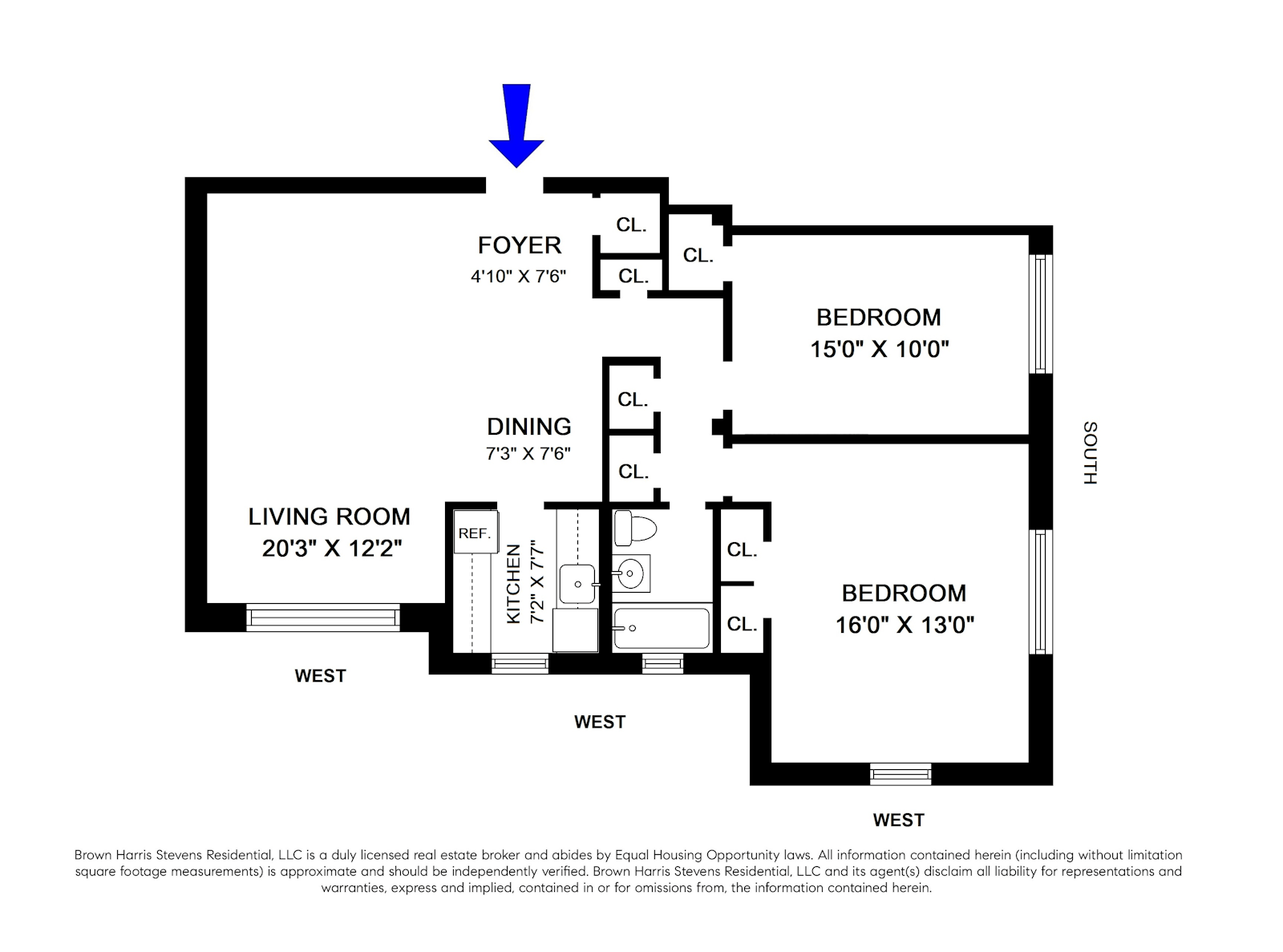 Floorplan for 3640 Johnson Avenue, 7G