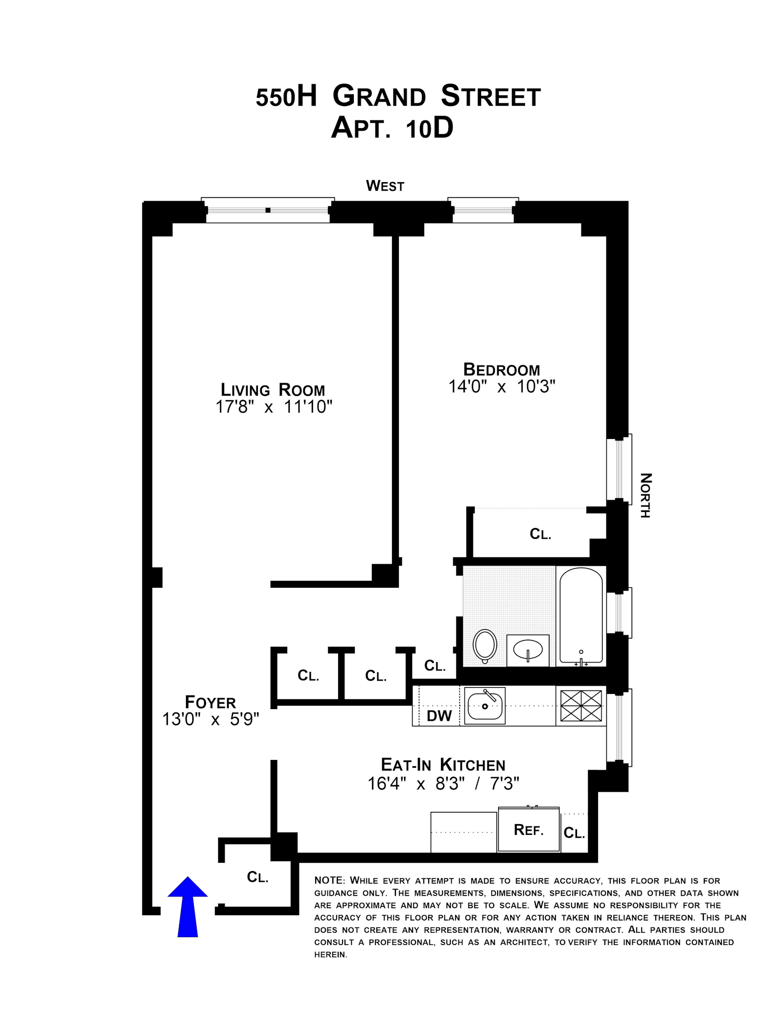 Floorplan for 550 Grand Street, H10D
