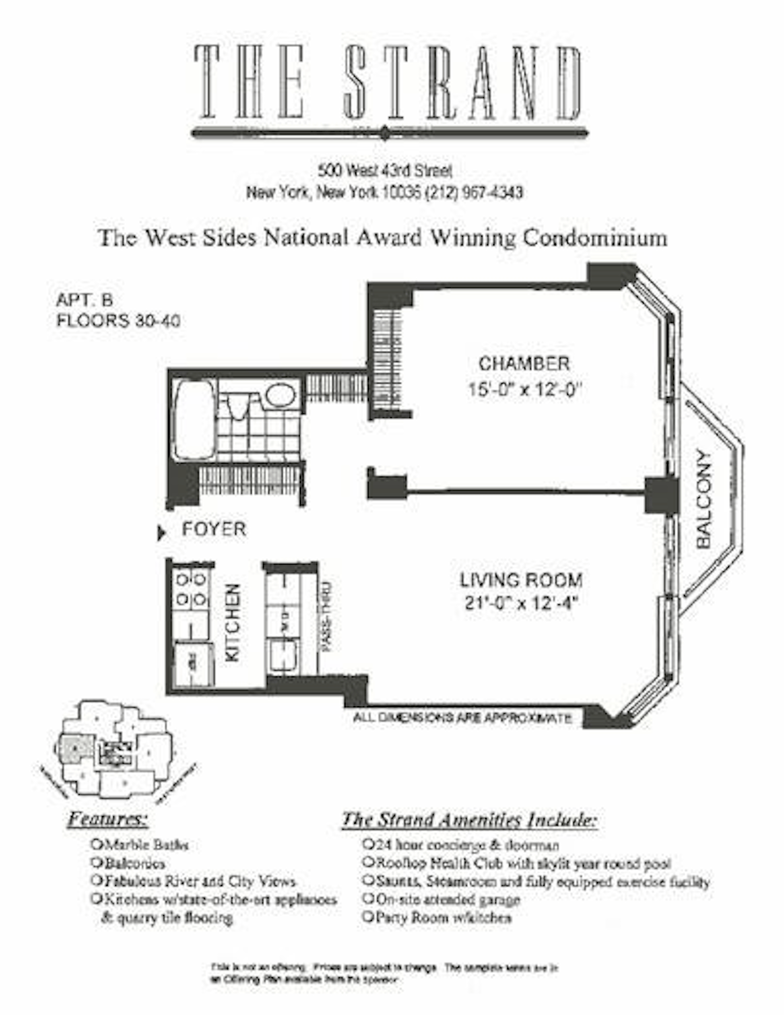 Floorplan for 500 West 43rd Street, 32B